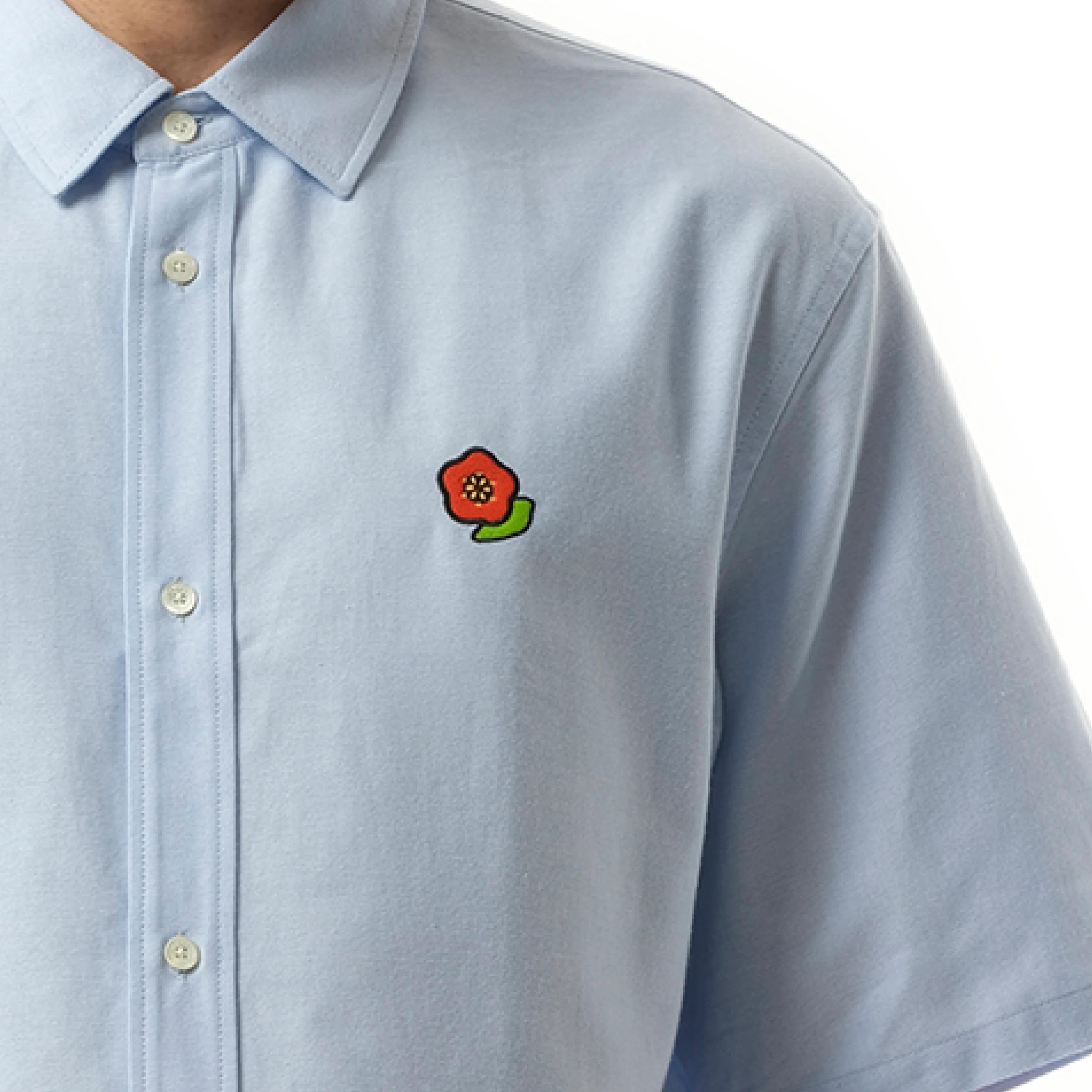 Kenzo Pop Crest Short Sleeve Shirt in Sky Blue sold by MARAIS product image thumbnail 3