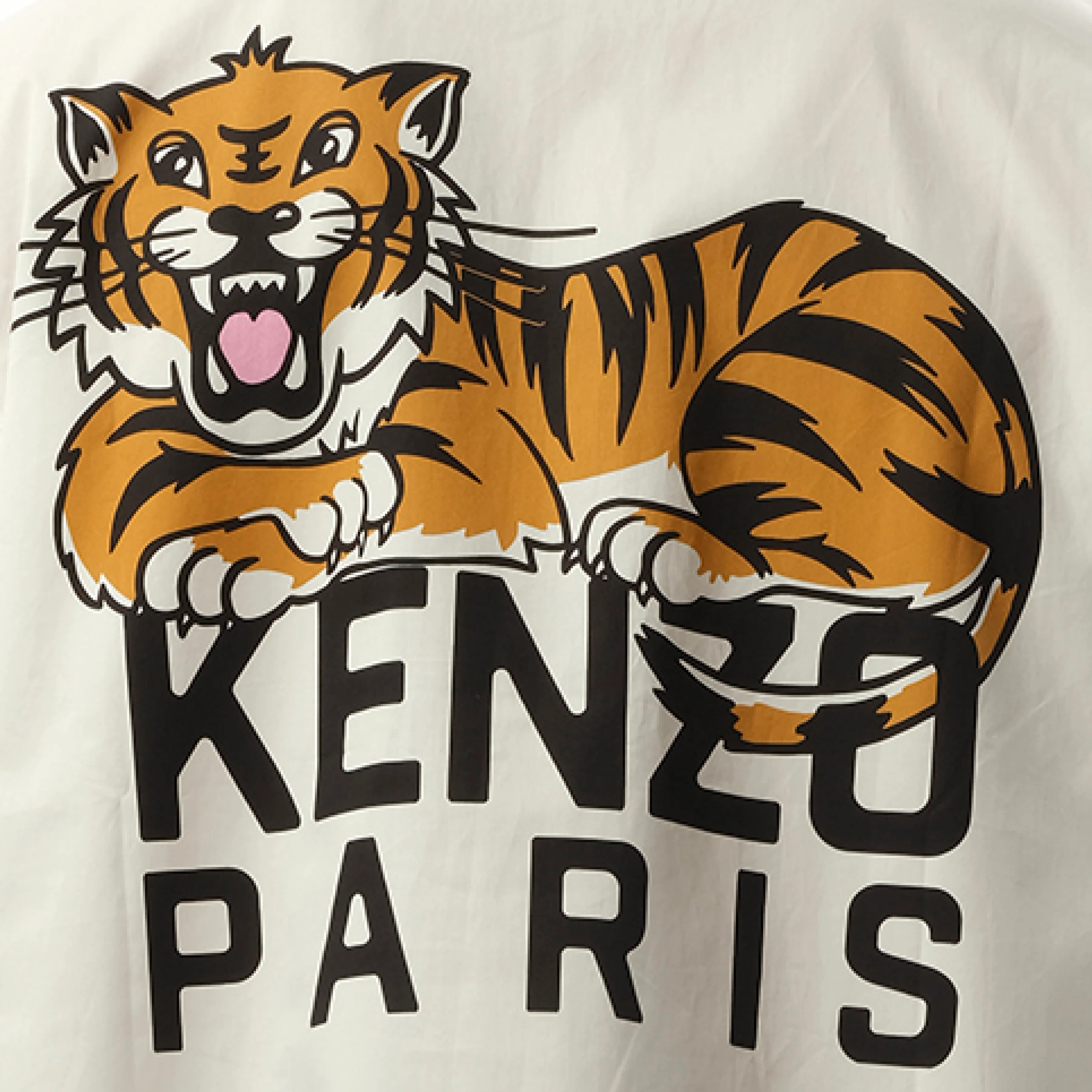 Kenzo Happy Tiger Pocket Casual Shirt in White sold by MARAIS product image thumbnail 3