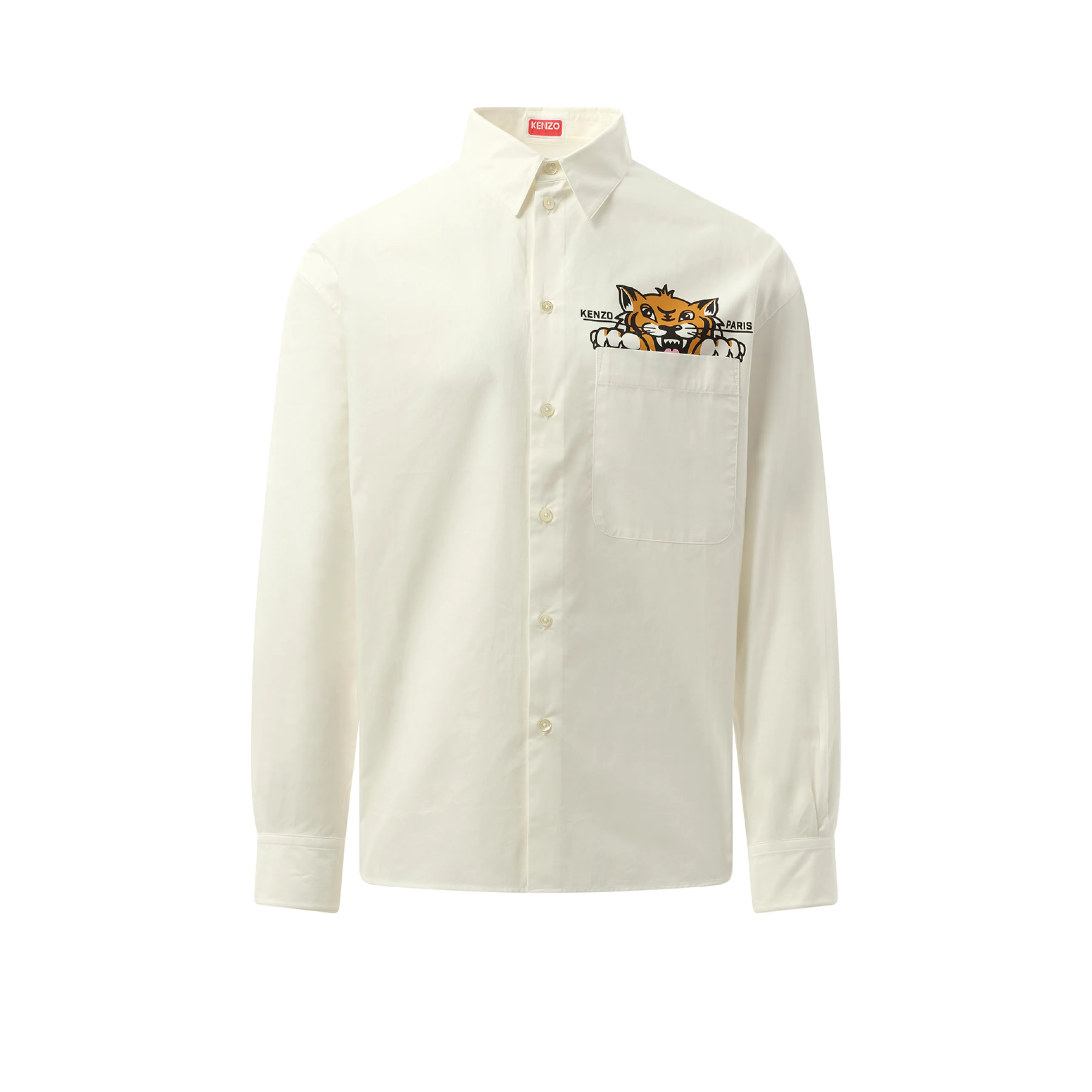 Kenzo Happy Tiger Pocket Casual Shirt in White sold by MARAIS product image thumbnail 2