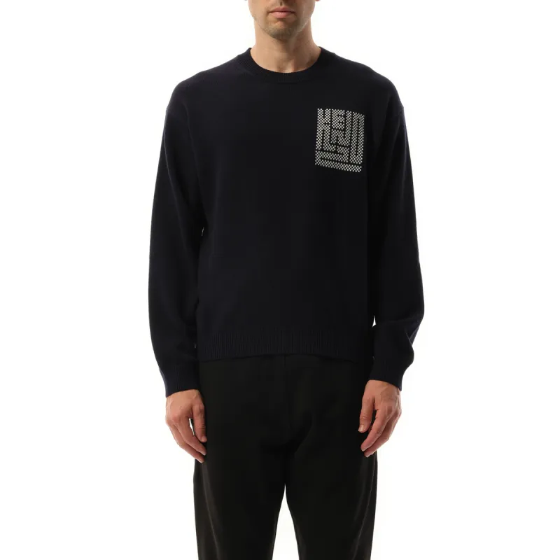 Kenzo Kamon Knit Sweater in Blue/Black sold by MARAIS