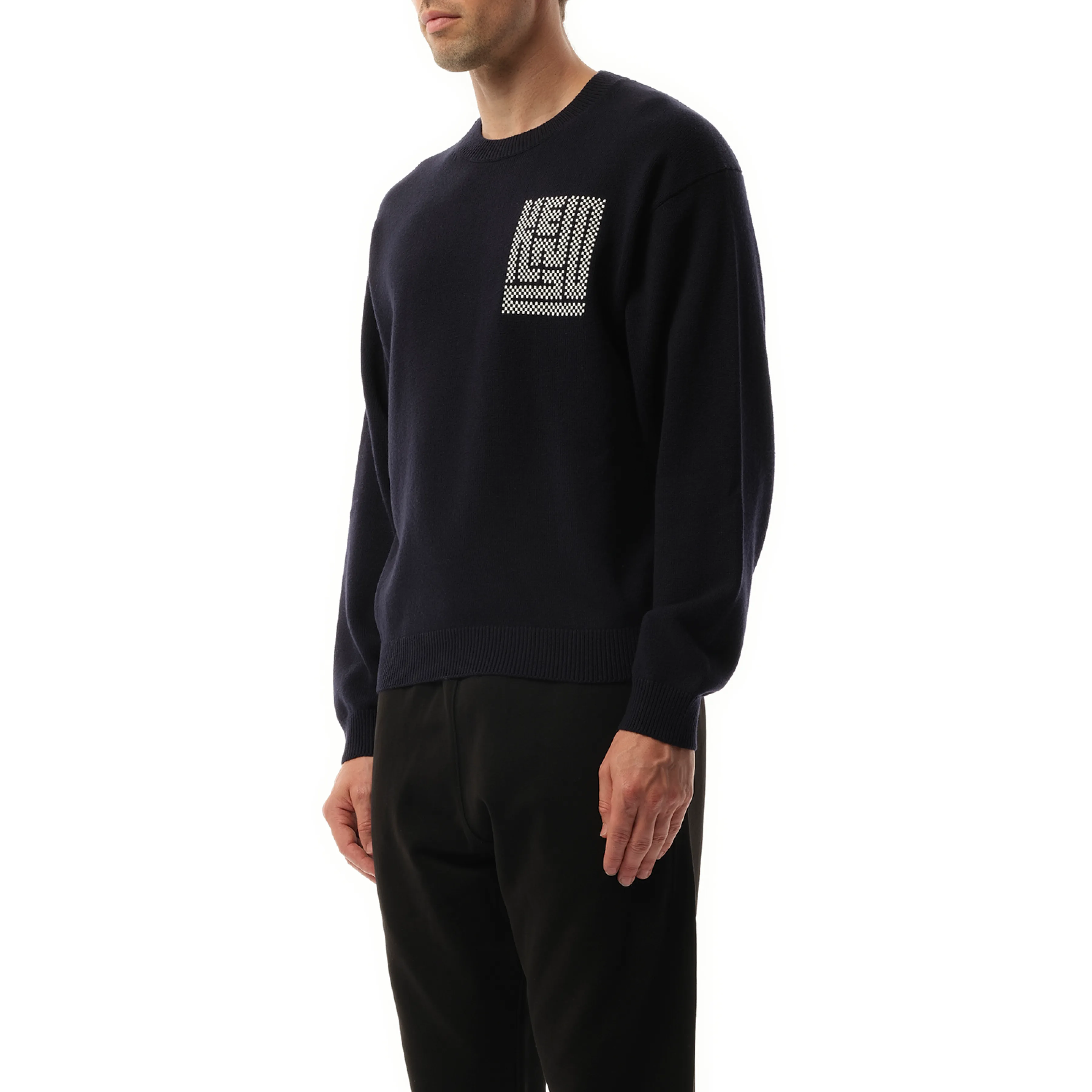 Kenzo Kamon Knit Sweater in Blue/Black sold by MARAIS product image thumbnail 5