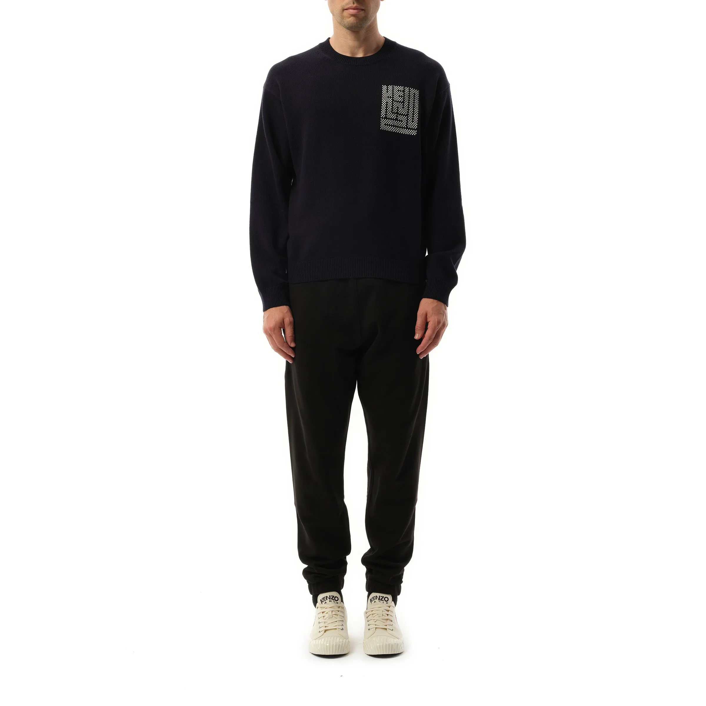 Kenzo Kamon Knit Sweater in Blue/Black sold by MARAIS product image thumbnail 4