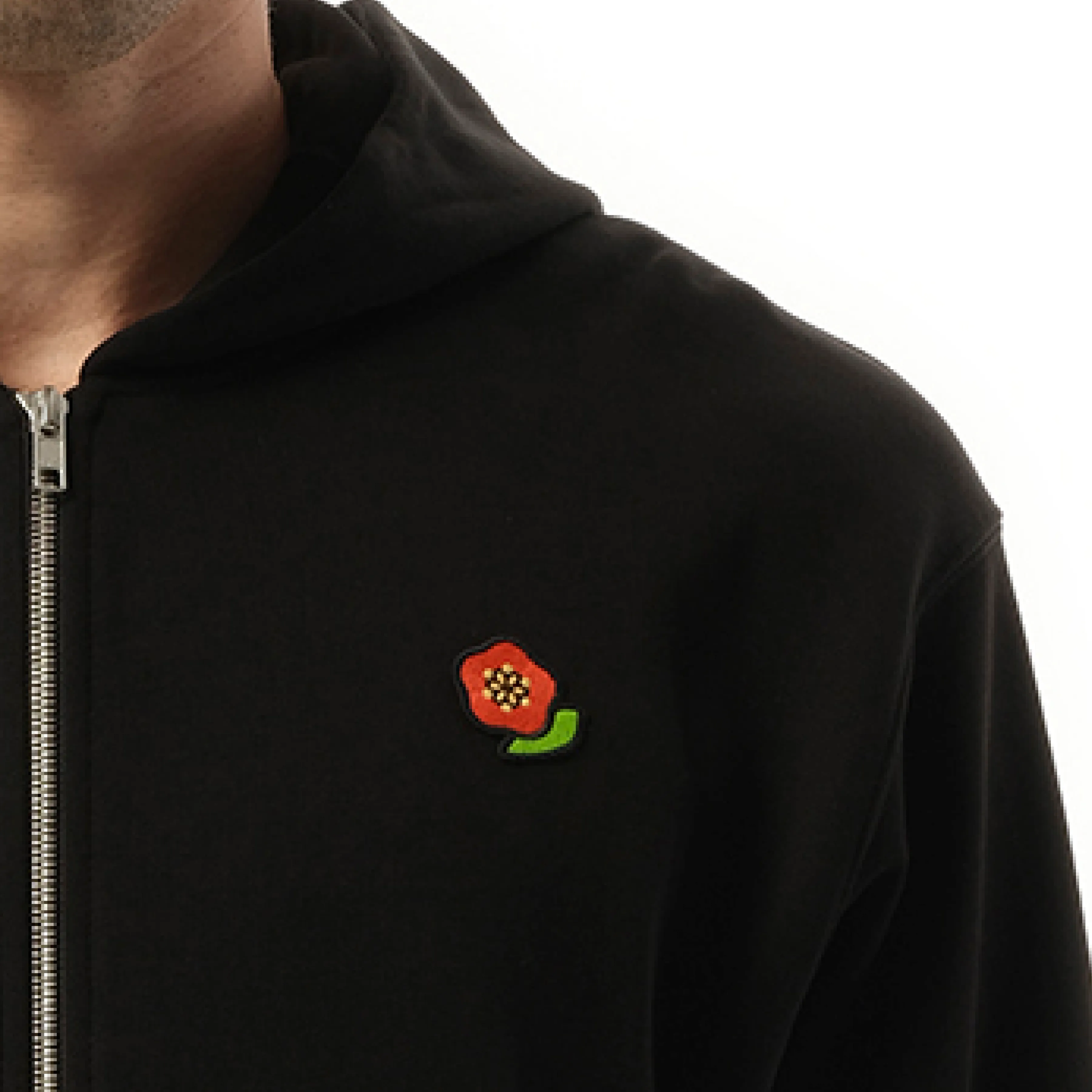 Boke Flower Full Zip Hoodie in Black sold by MARAIS product image thumbnail 3