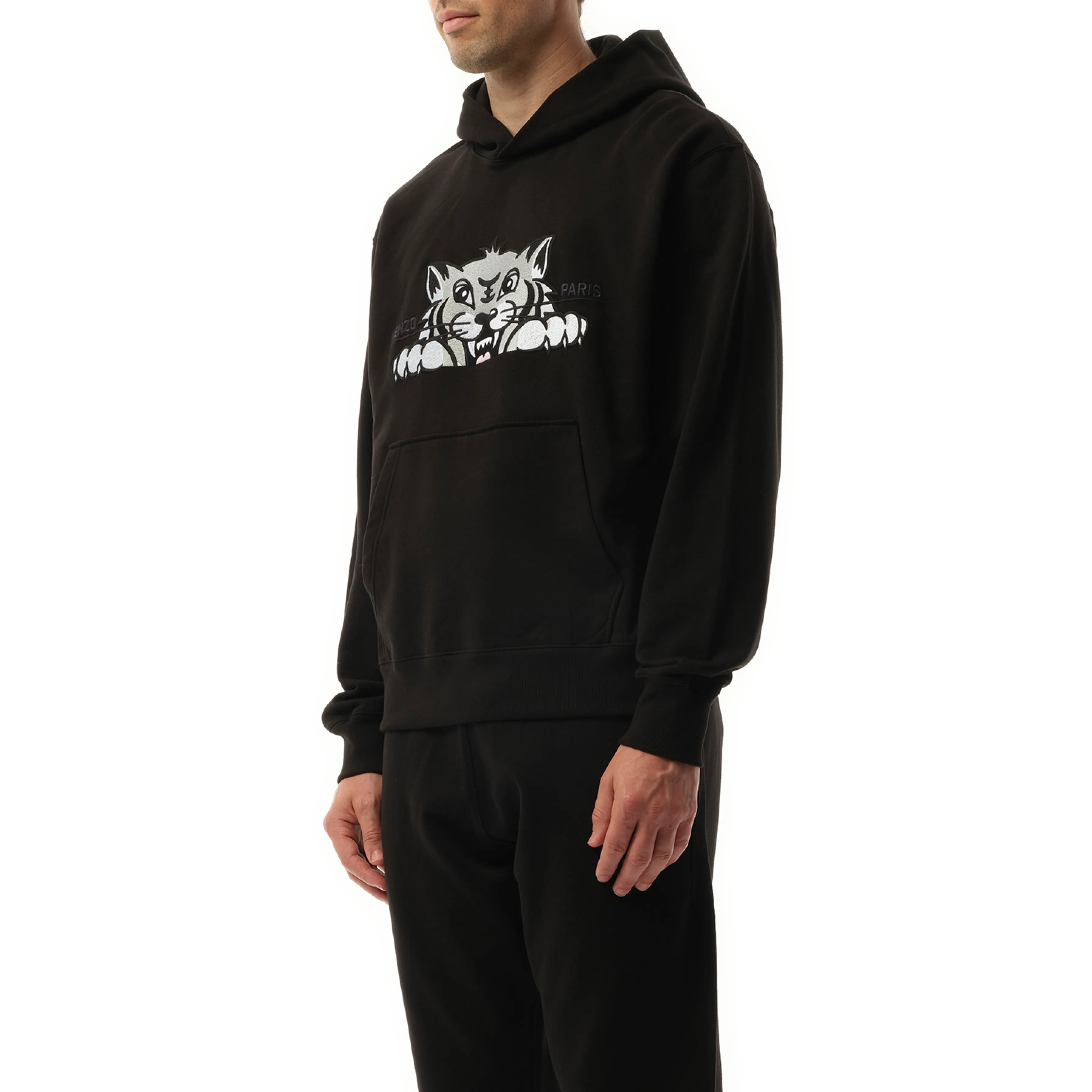 Kenzo Happy Tiger Embroidered Classic Hoodie in Black sold by MARAIS product image thumbnail 5