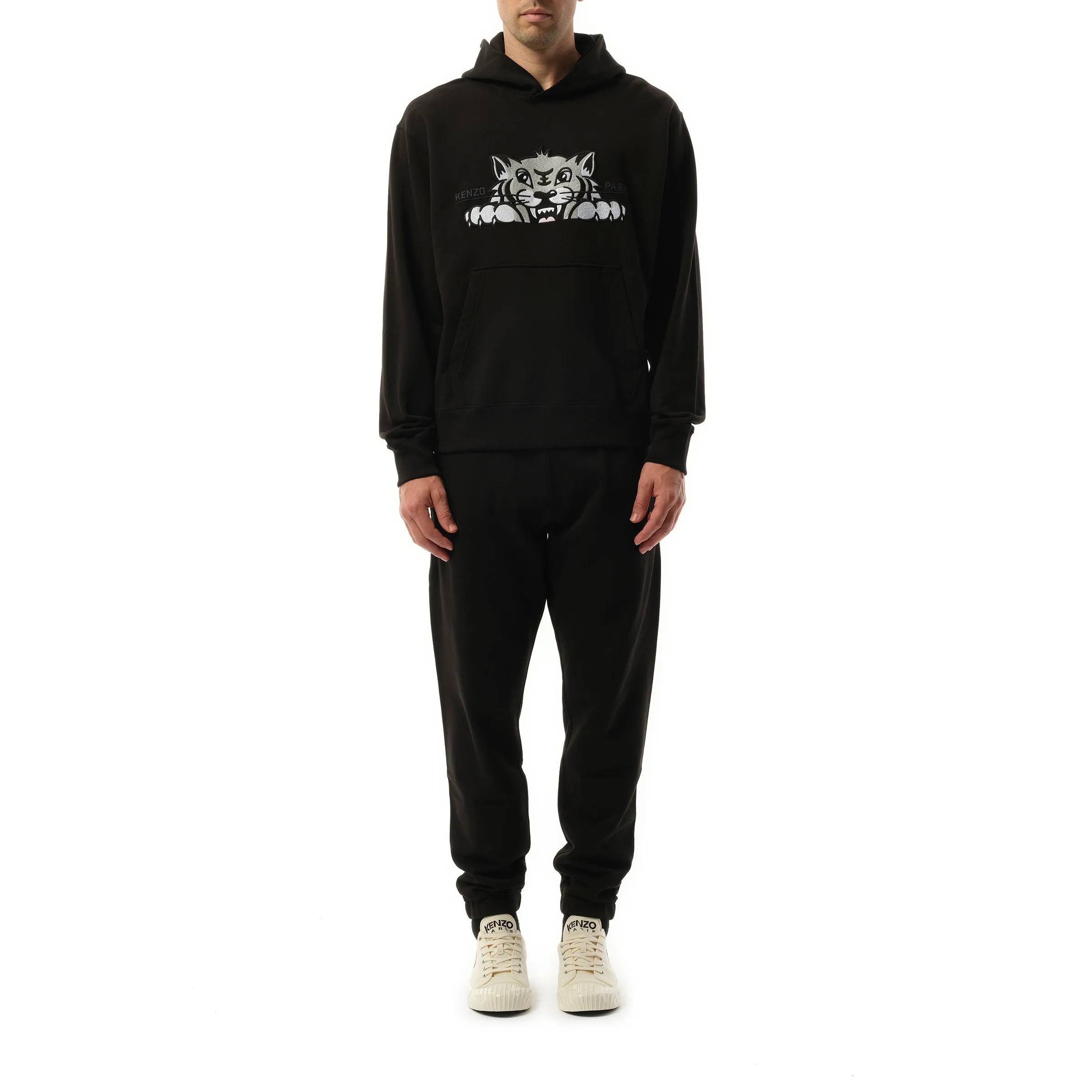 Kenzo Happy Tiger Embroidered Classic Hoodie in Black sold by MARAIS product image thumbnail 4