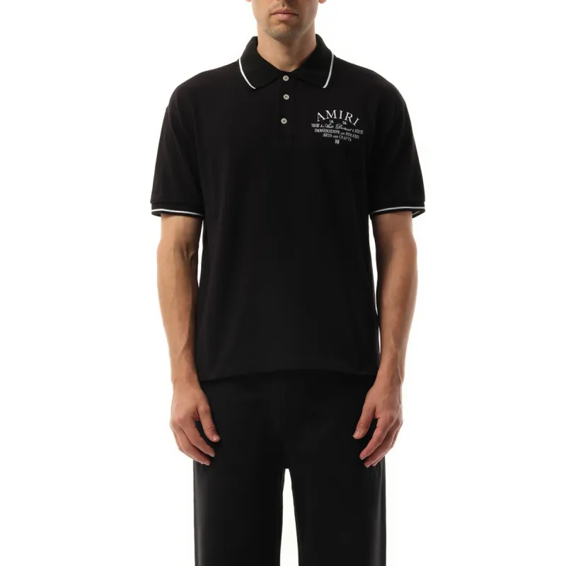 Amiri Arts District Polo in Black sold by MARAIS