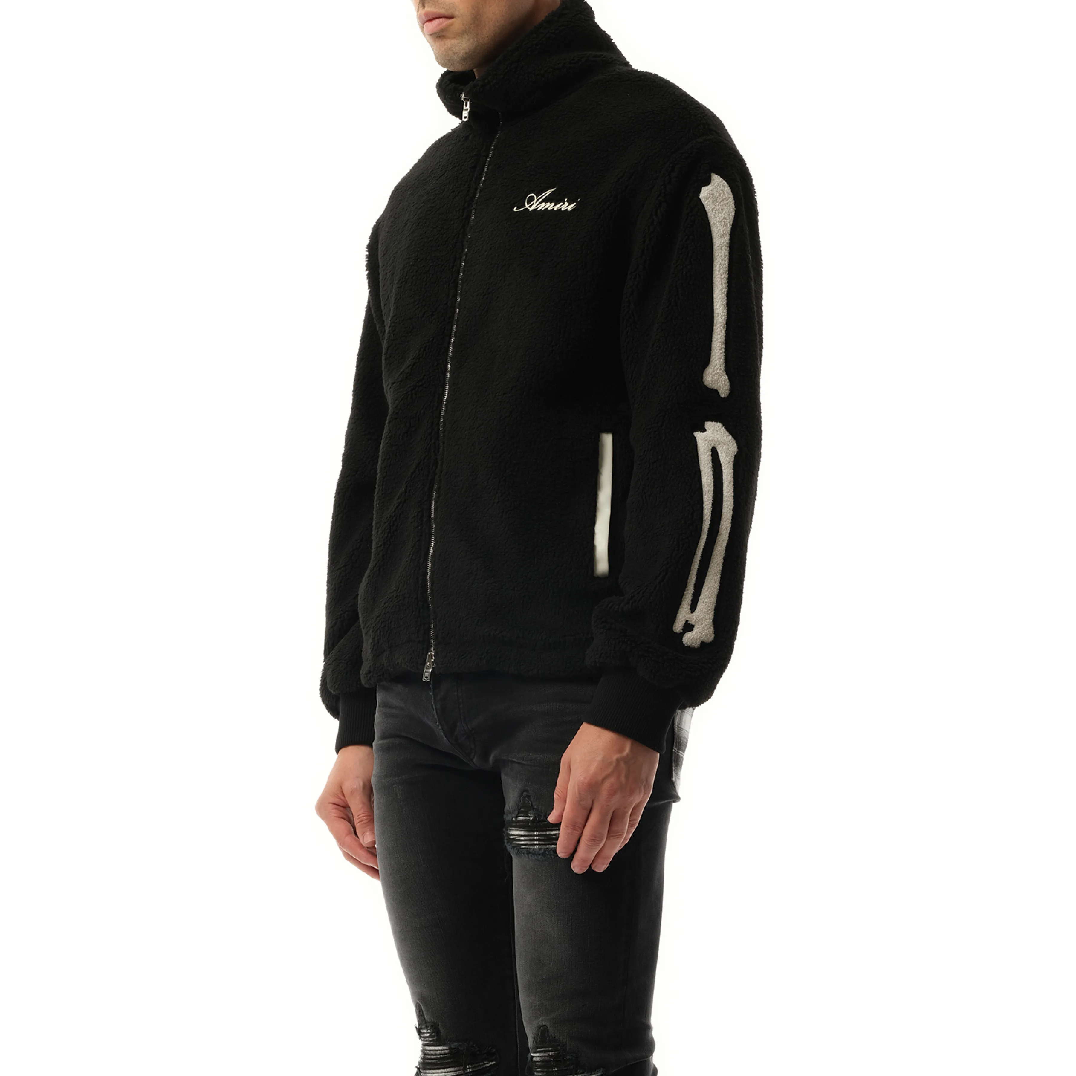 Bones Fleece Jacket in Black sold by MARAIS product image thumbnail 5