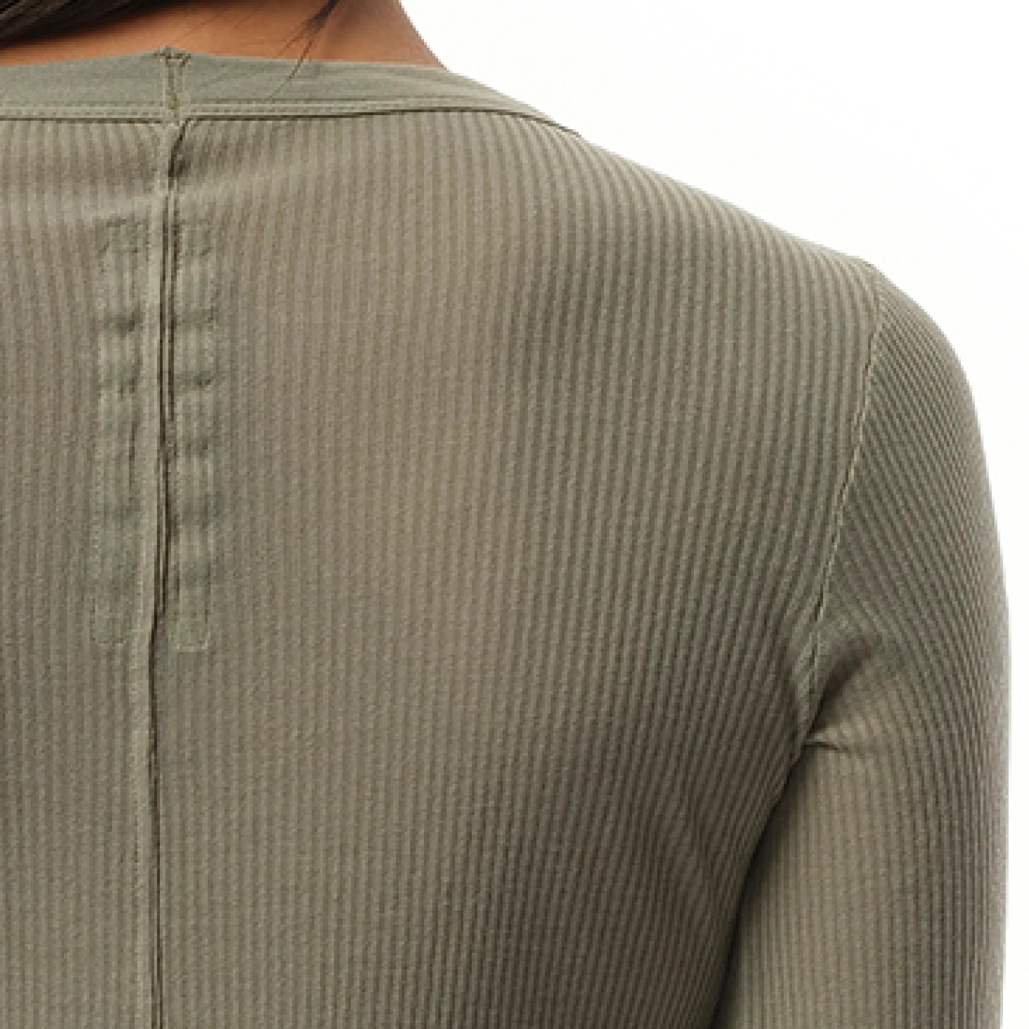 Rib Long Sleeve T-Shirt in Celadon sold by MARAIS product image thumbnail 3