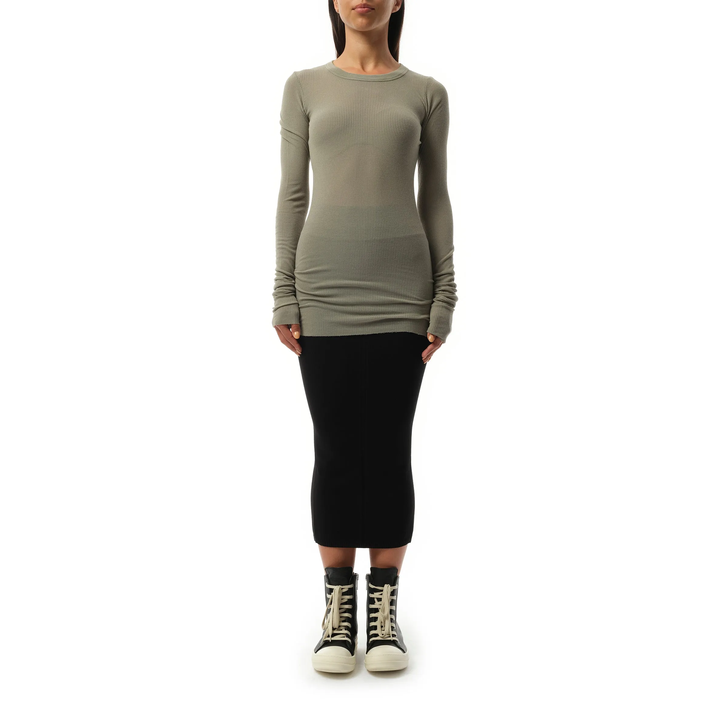 Rib Long Sleeve T-Shirt in Celadon sold by MARAIS product image thumbnail 4