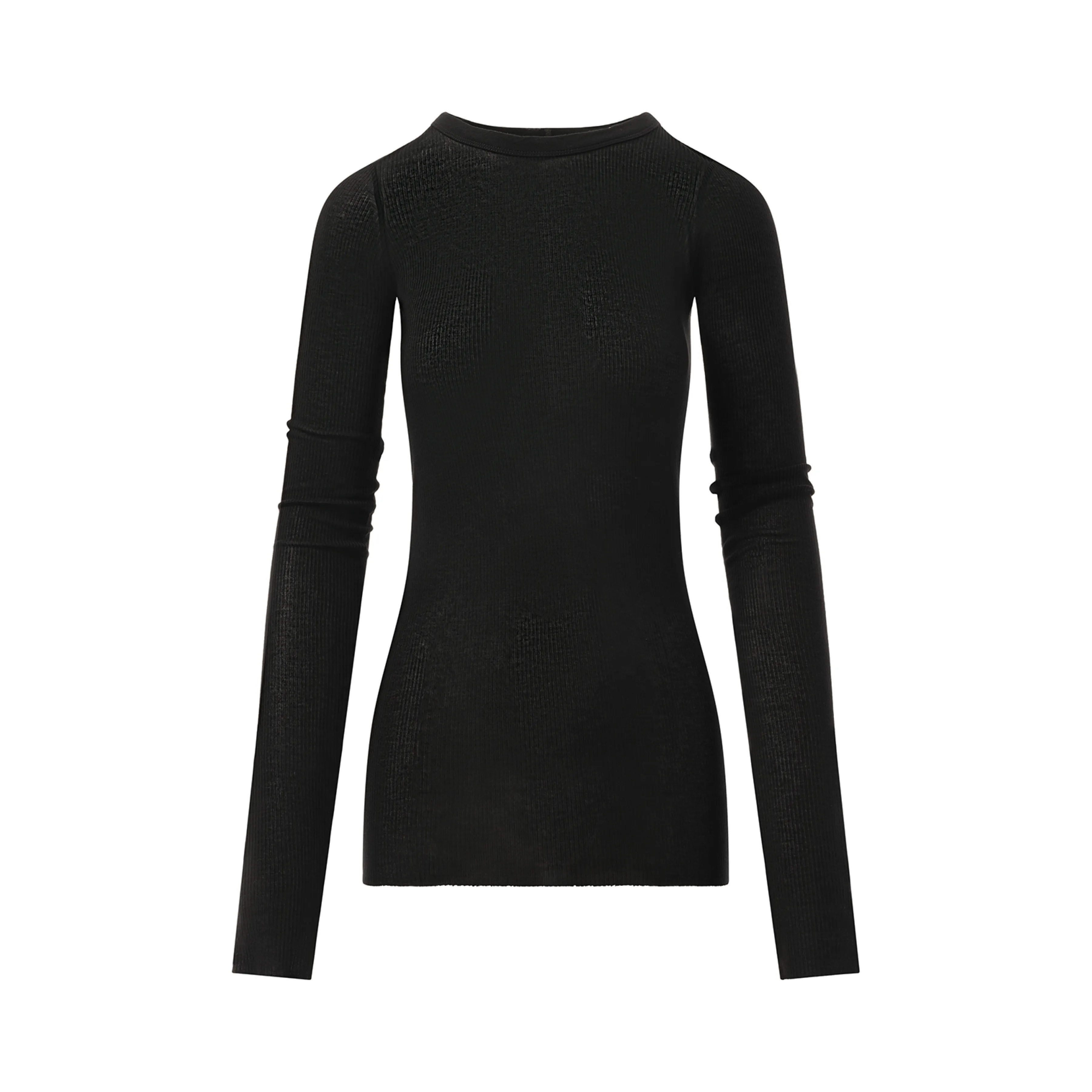 Rib Long Sleeve T-Shirt in Black sold by MARAIS product image thumbnail 2
