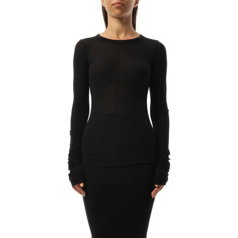 Rib Long Sleeve T-Shirt in Black sold by MARAIS