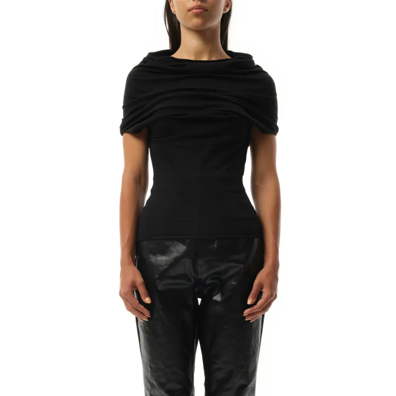 Jersey Shroud Top in Black made by Rick Owens