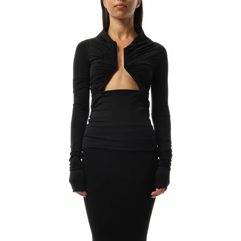 Jersey Long Sleeve Prong in Black sold by MARAIS