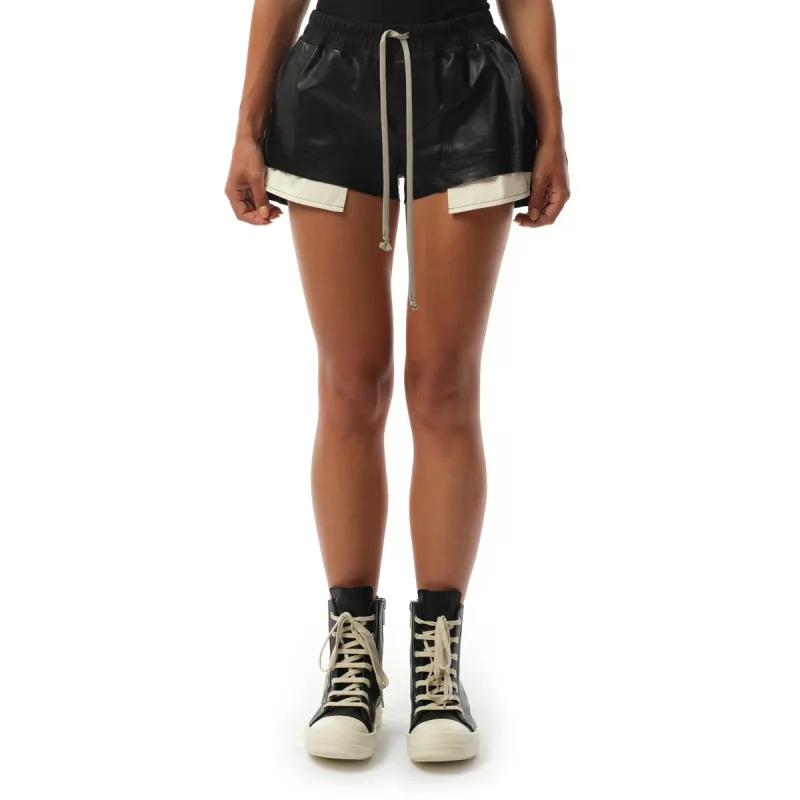 Leather FOG Boxer Shorts in Black sold by MARAIS
