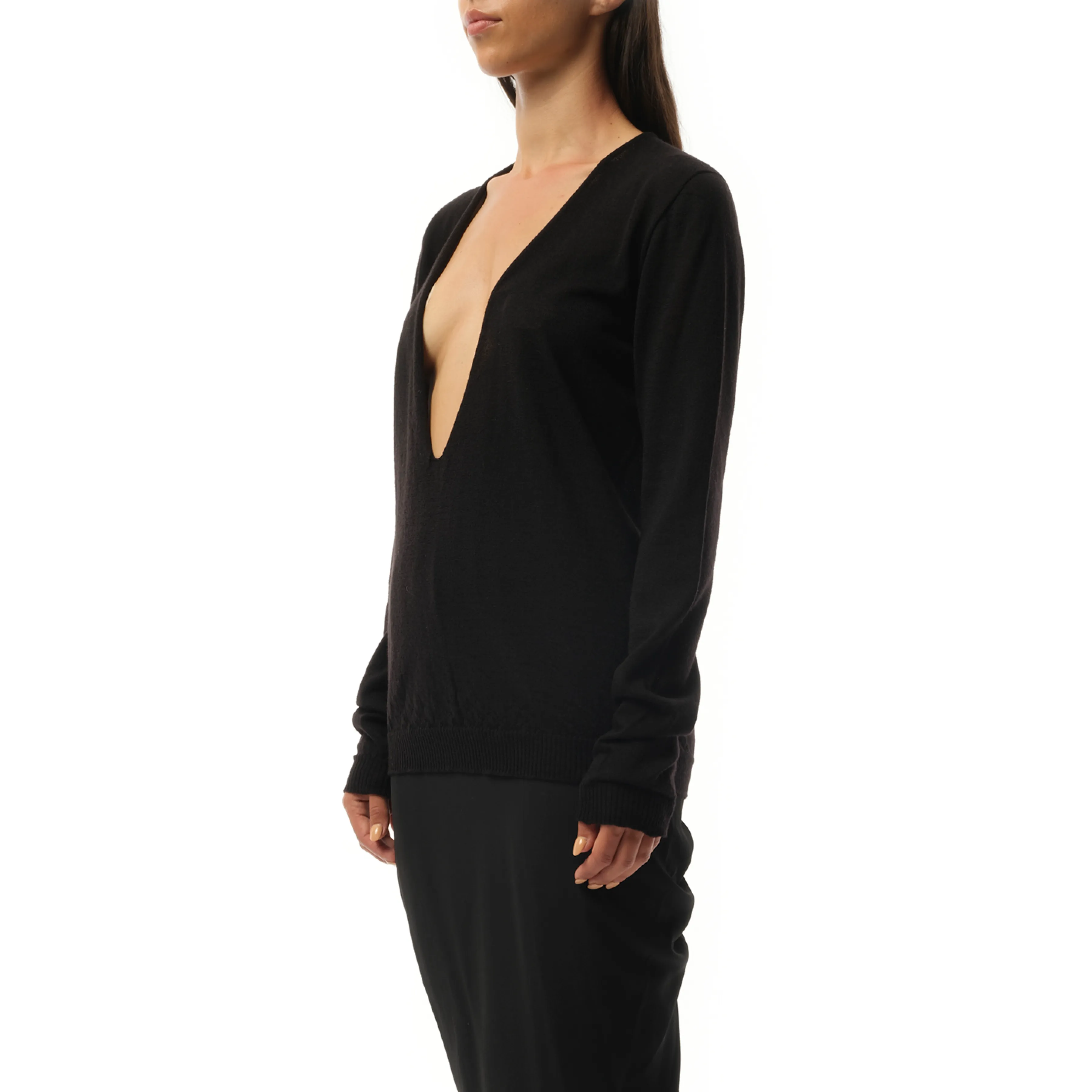 Extreme V Neck Pullover in Black sold by MARAIS product image thumbnail 5