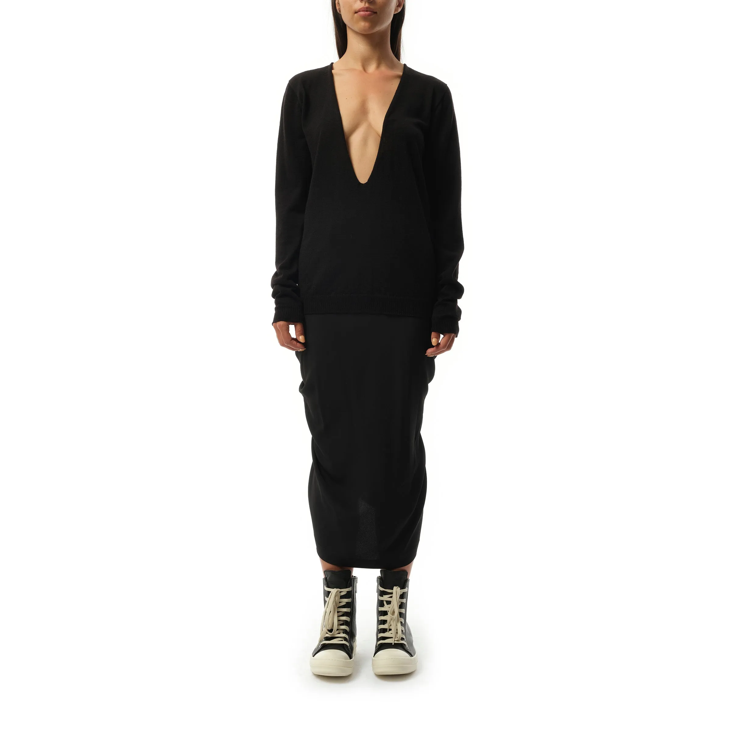 Extreme V Neck Pullover in Black sold by MARAIS product image thumbnail 4