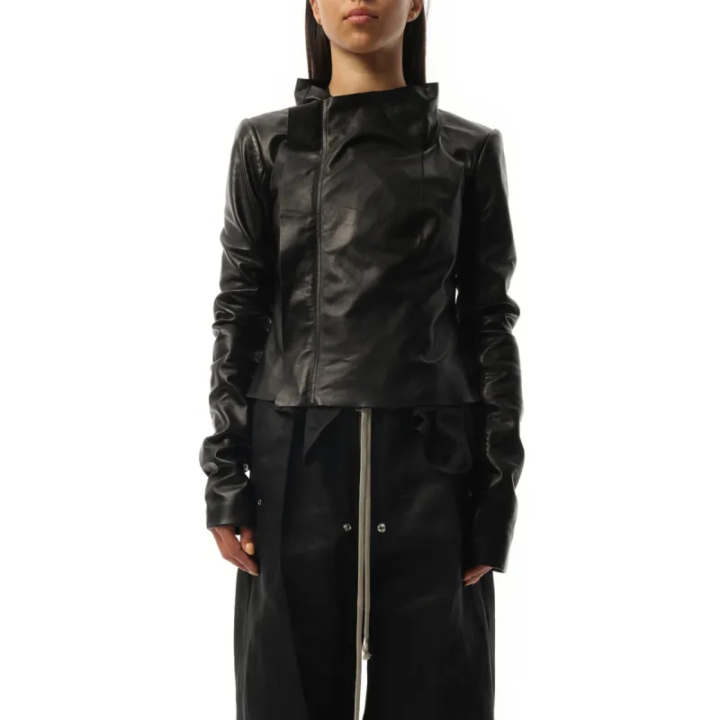 Low Neck Biker Jacket in Black sold by MARAIS