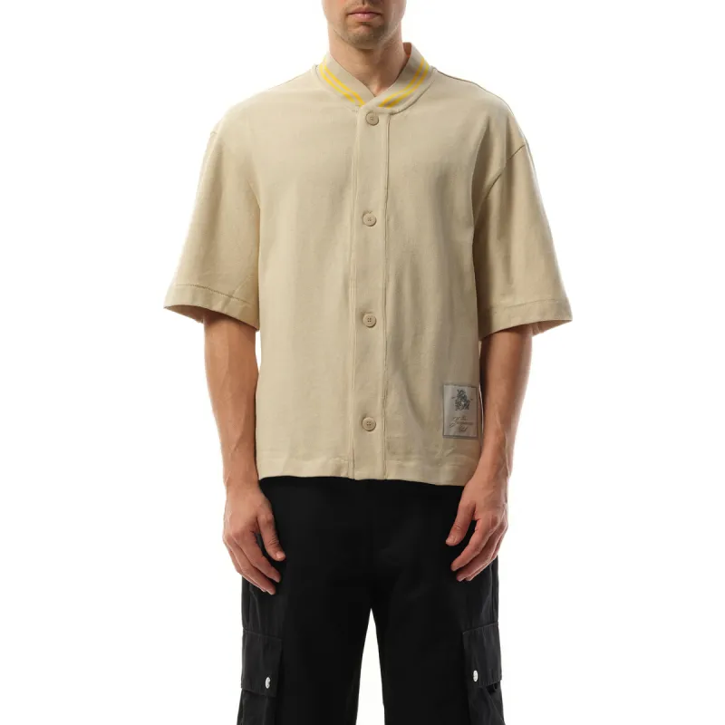 La Chemise Baseball Short Sleeve in Beige sold by MARAIS