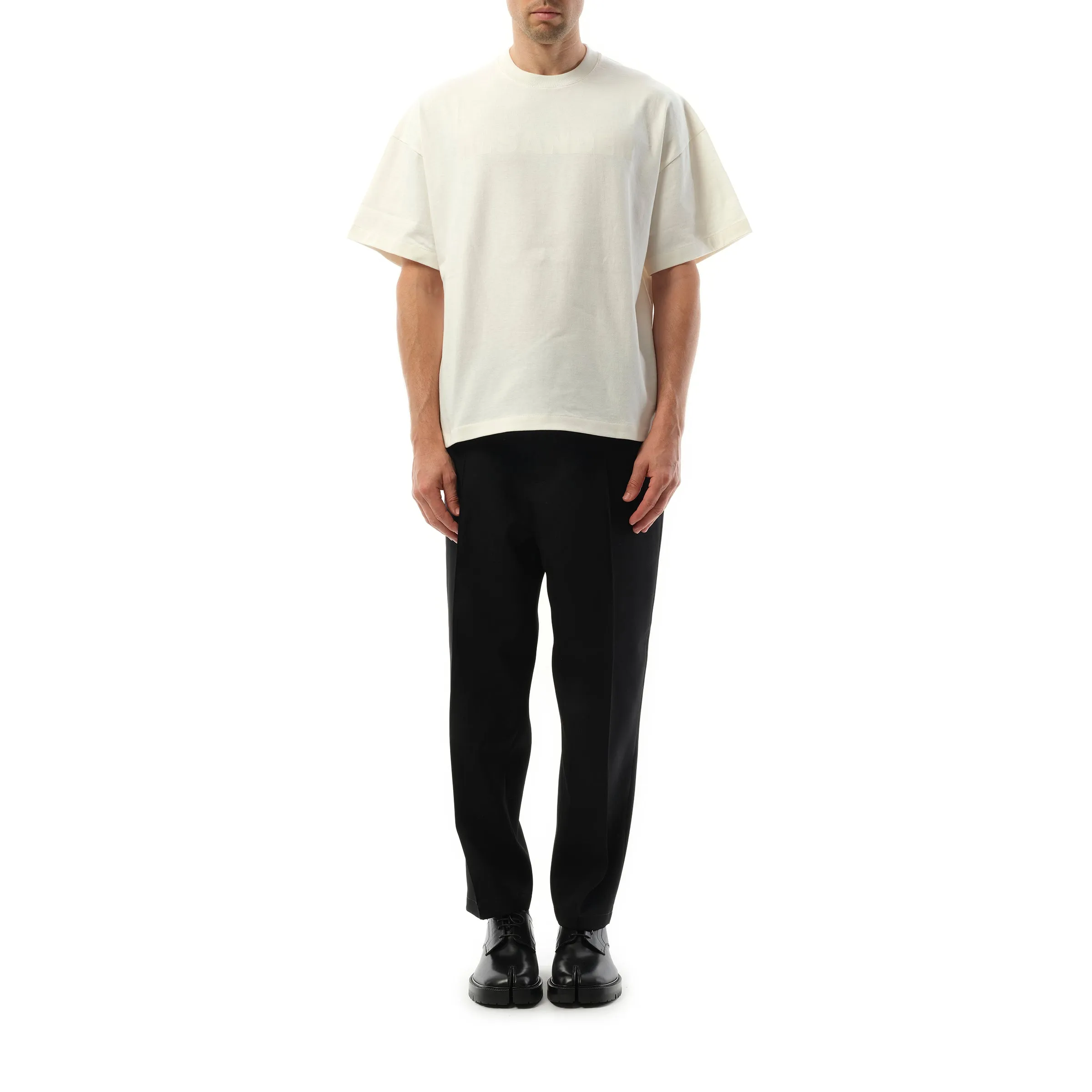 Tonal Jil Sander Logo T-Shirt in Porcelain sold by MARAIS product image thumbnail 4