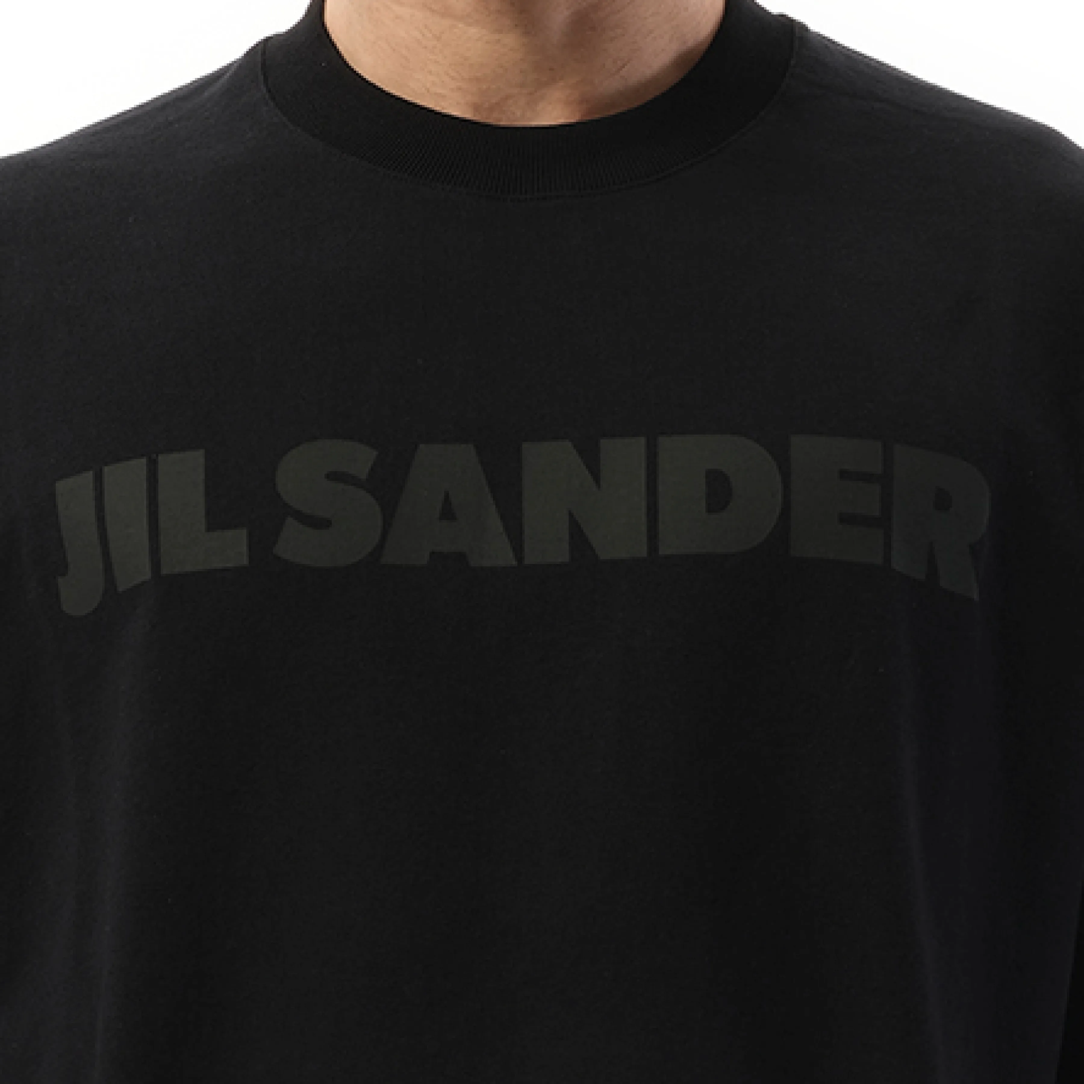Tonal Jil Sander Logo T-Shirt in Black sold by MARAIS product image thumbnail 3