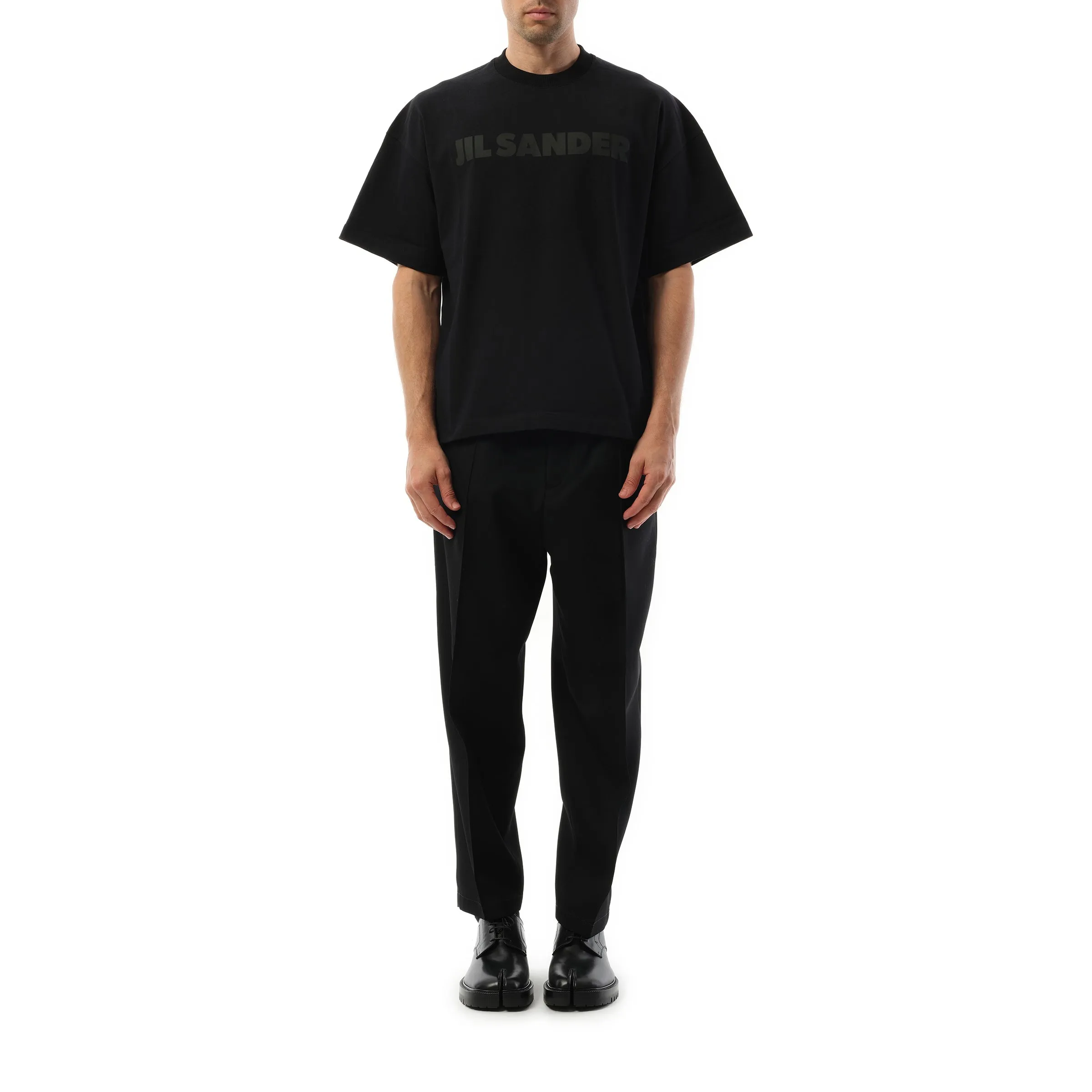 Tonal Jil Sander Logo T-Shirt in Black sold by MARAIS product image thumbnail 4
