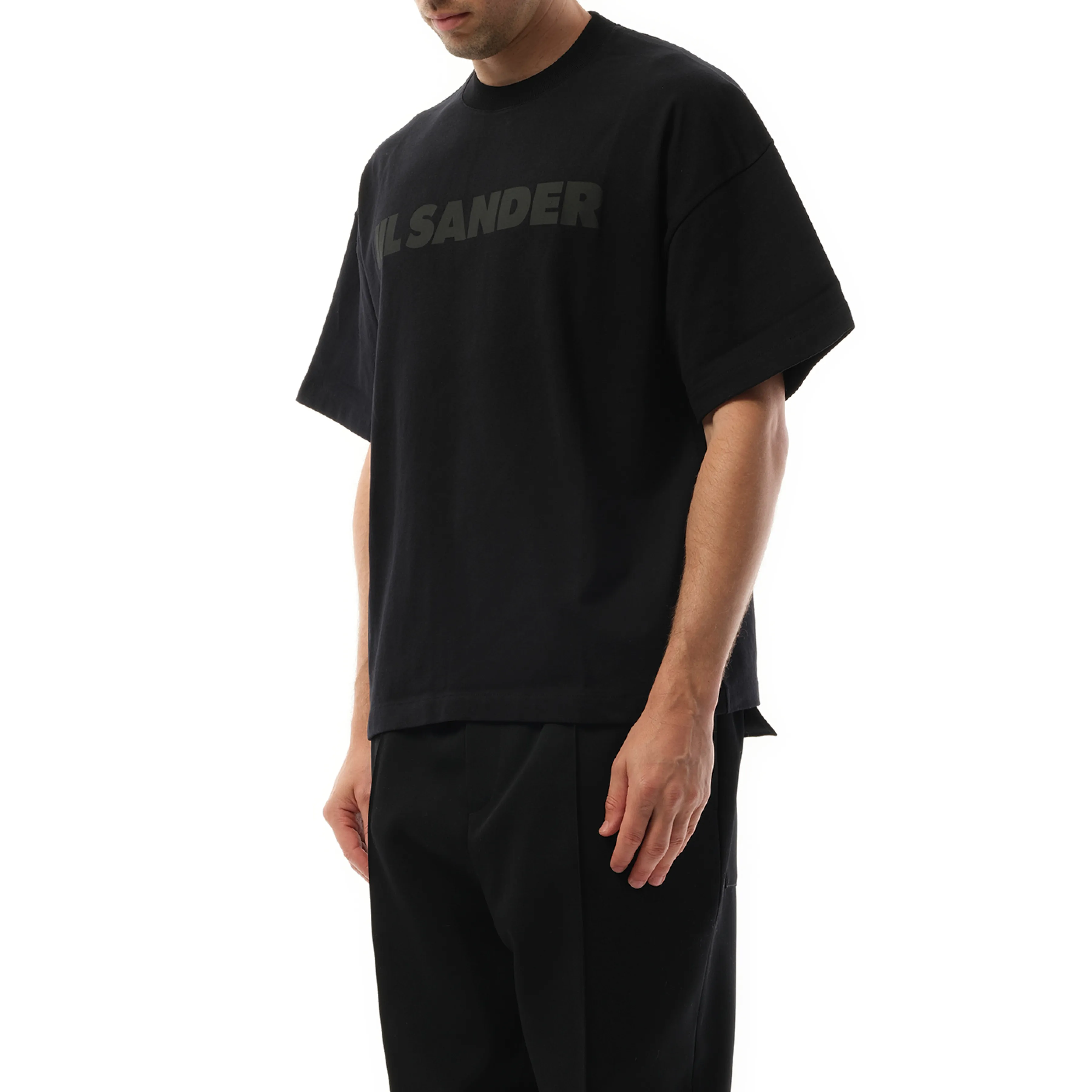 Tonal Jil Sander Logo T-Shirt in Black sold by MARAIS product image thumbnail 5