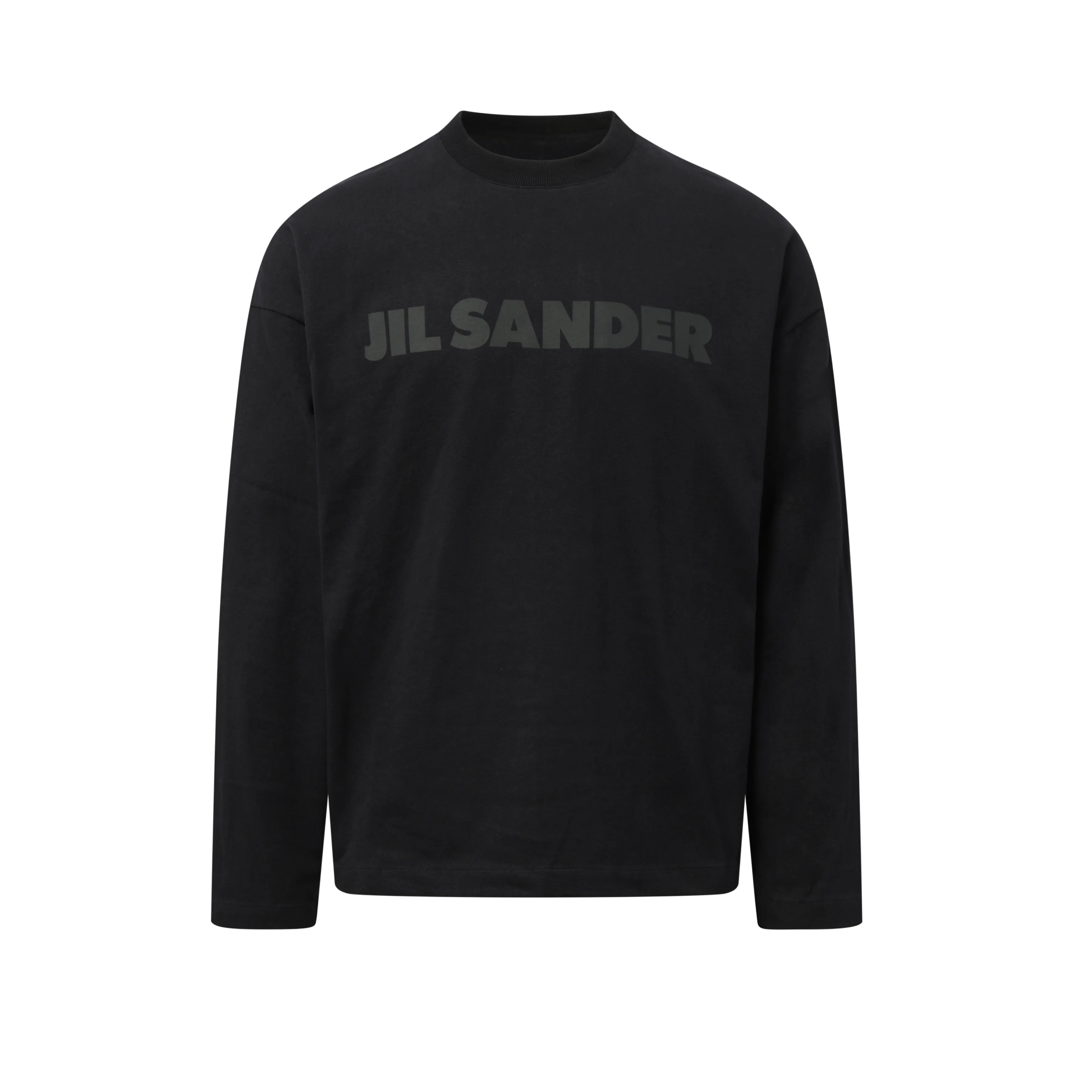Tonal Jil Sander Logo Long Sleeve T-Shirt in Black sold by MARAIS product image thumbnail 2