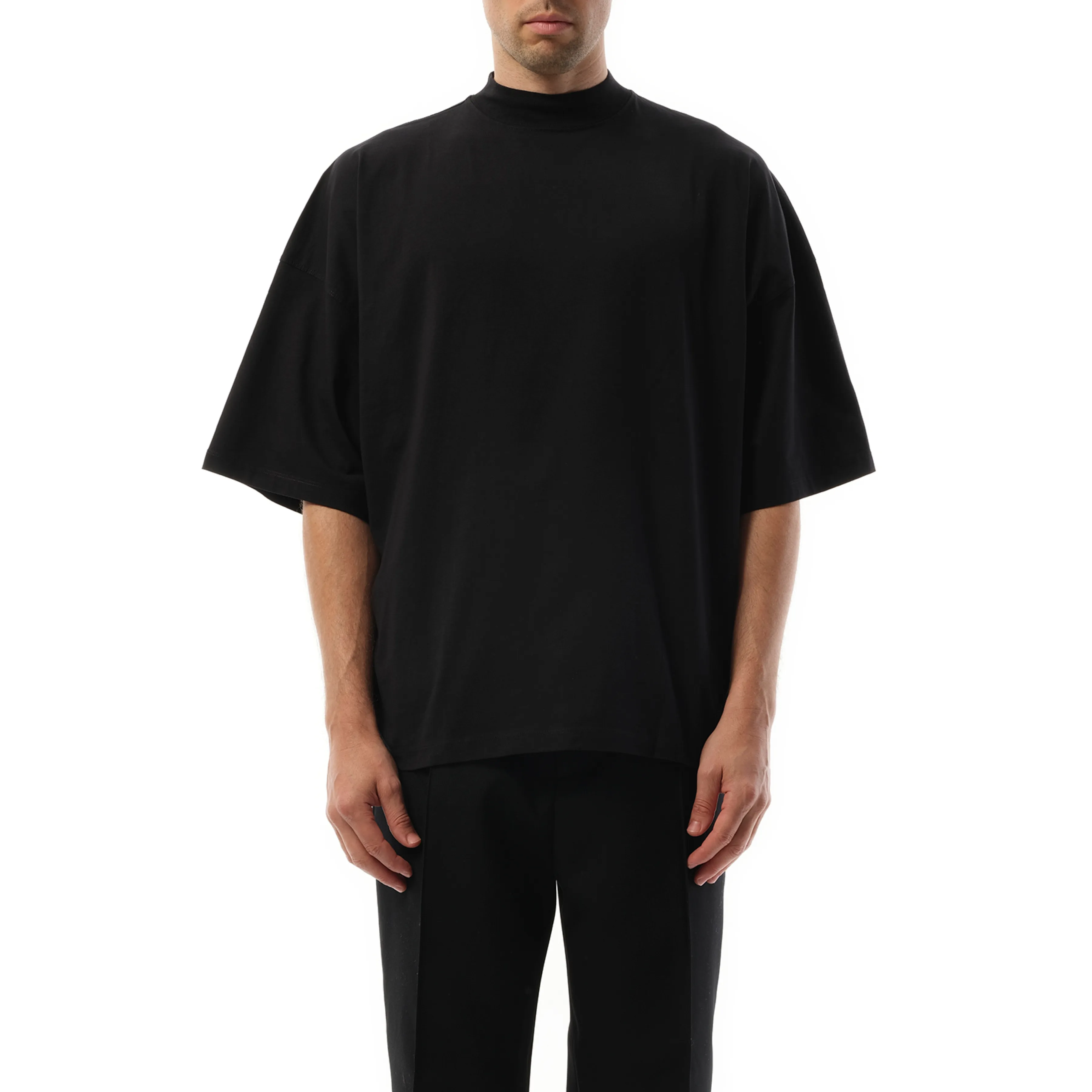 Mock Neck T-Shirt in Black sold by MARAIS