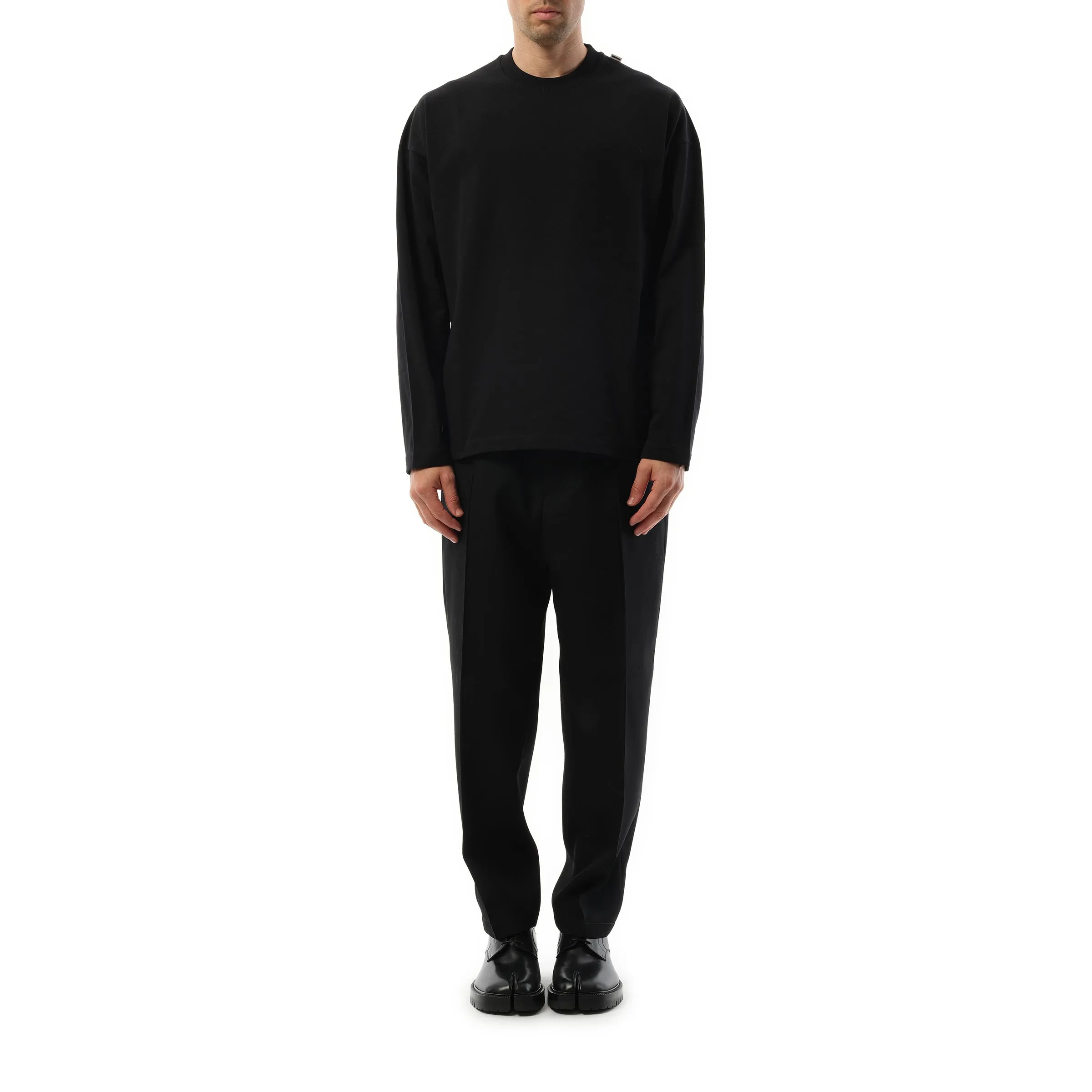 Long Sleeve Logo Flag T-Shirt in Black sold by MARAIS product image thumbnail 4