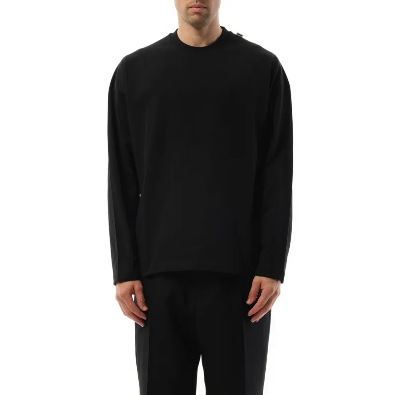 Long Sleeve Logo Flag T-Shirt in Black sold by MARAIS