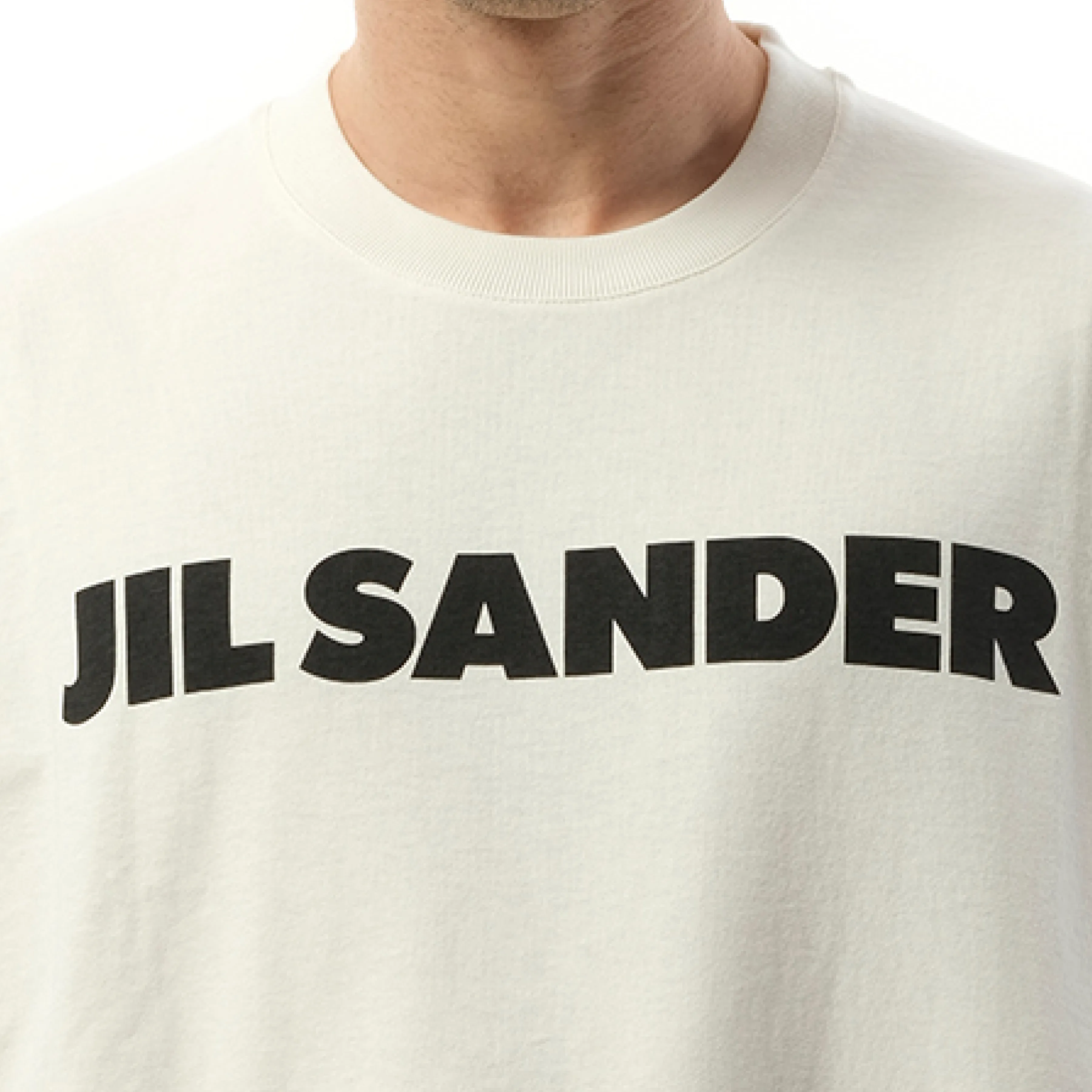 Jil Sander Logo Long Sleeve T-Shirt in Porcelain sold by MARAIS product image thumbnail 3