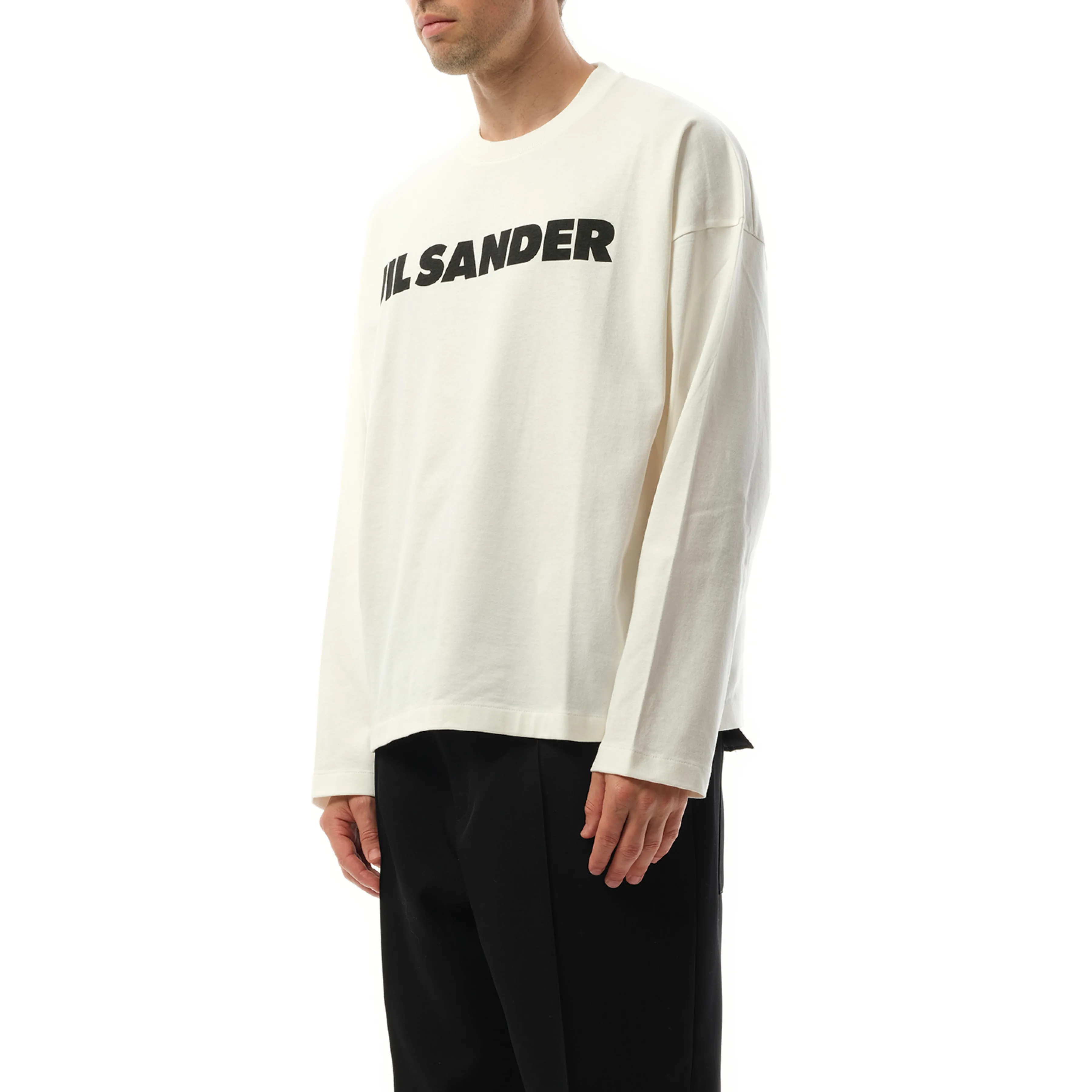 Jil Sander Logo Long Sleeve T-Shirt in Porcelain sold by MARAIS product image thumbnail 5