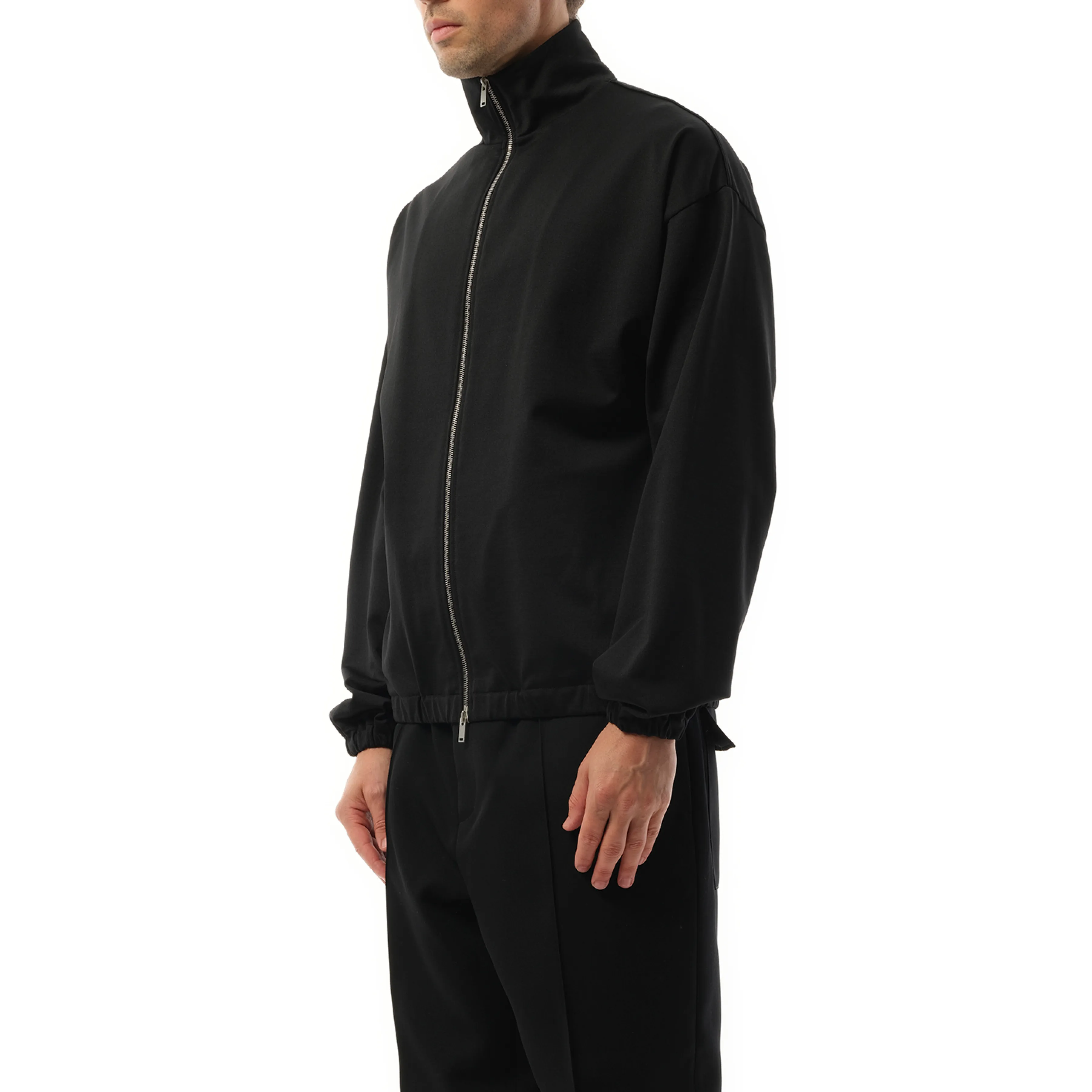 High Neck Zip-Up Sweatshirt in Black sold by MARAIS product image thumbnail 5