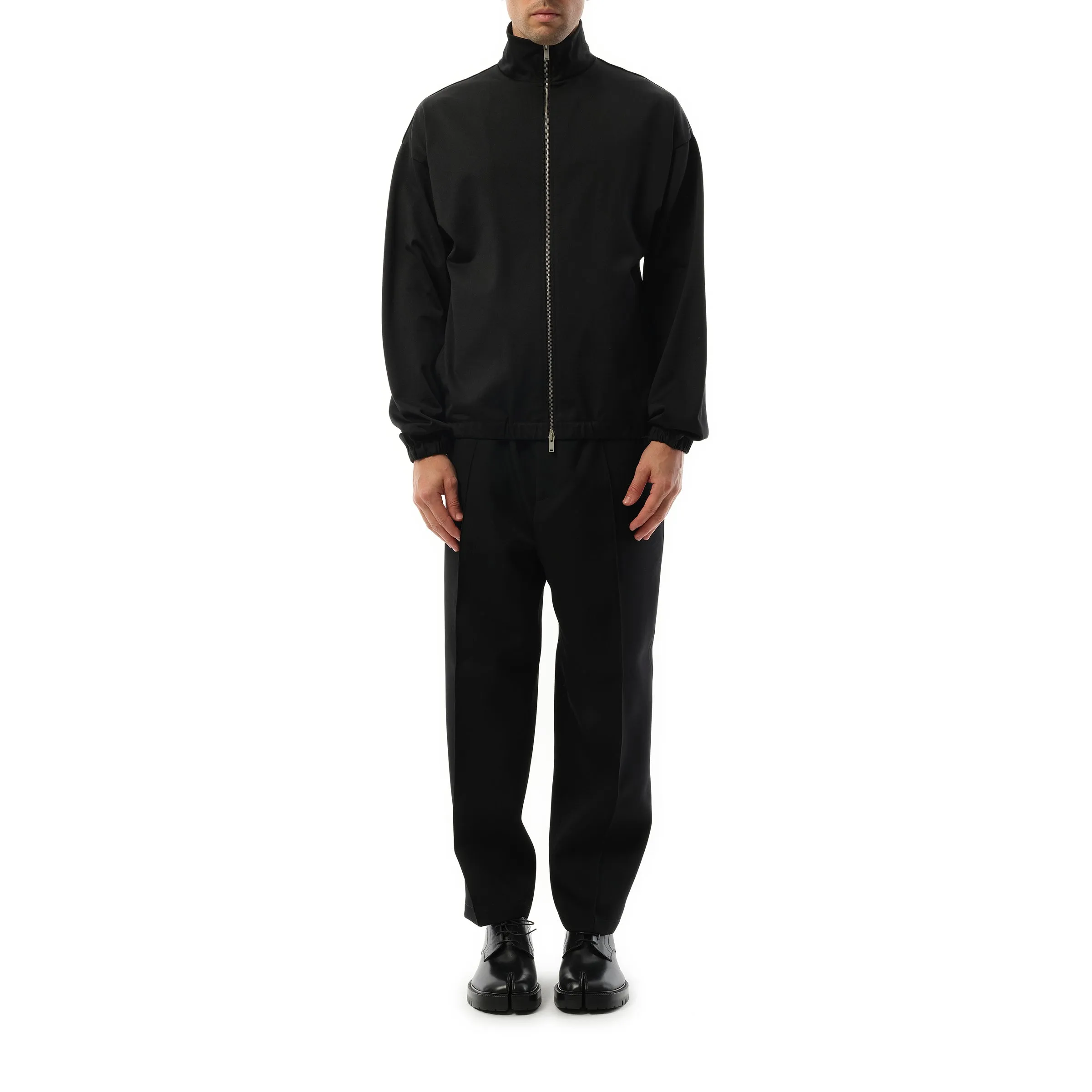 High Neck Zip-Up Sweatshirt in Black sold by MARAIS product image thumbnail 4