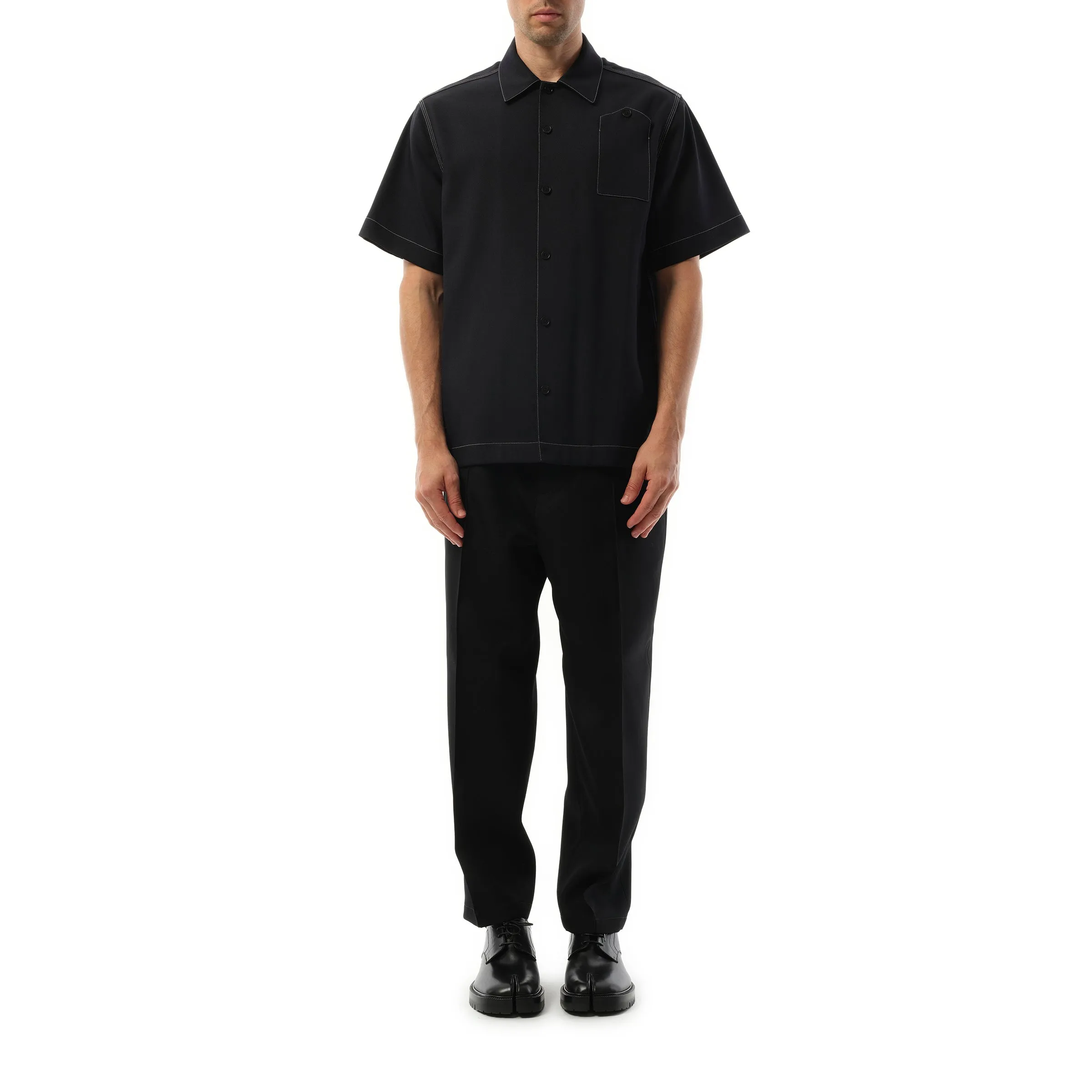 Short Sleeve Shirt 148 in Midnight sold by MARAIS product image thumbnail 4