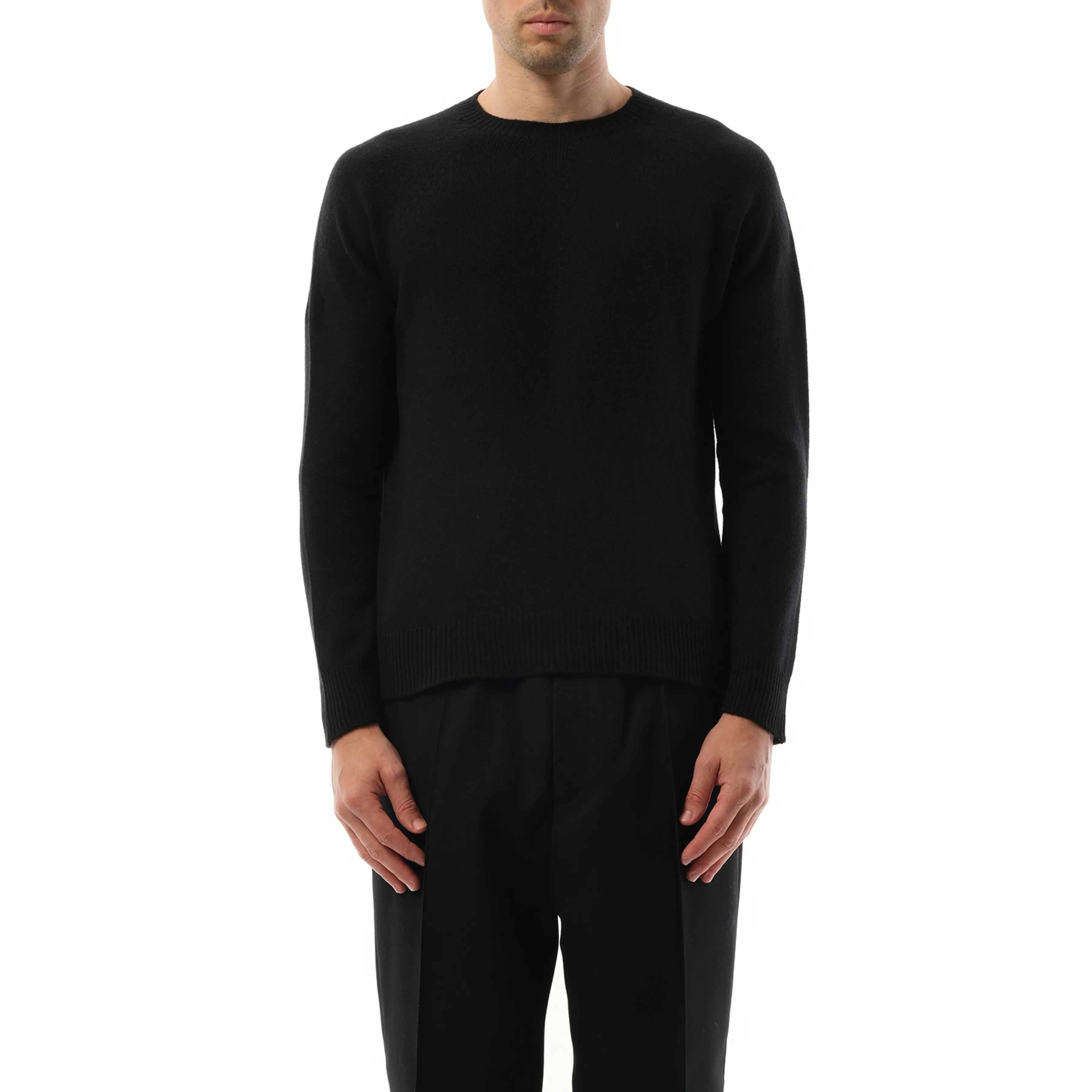 Cashmere Seamless Sweater in Black sold by MARAIS