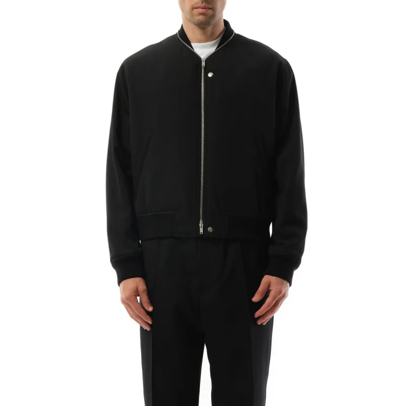 Jil Sander Zip Bomber Jacket in Black sold by MARAIS