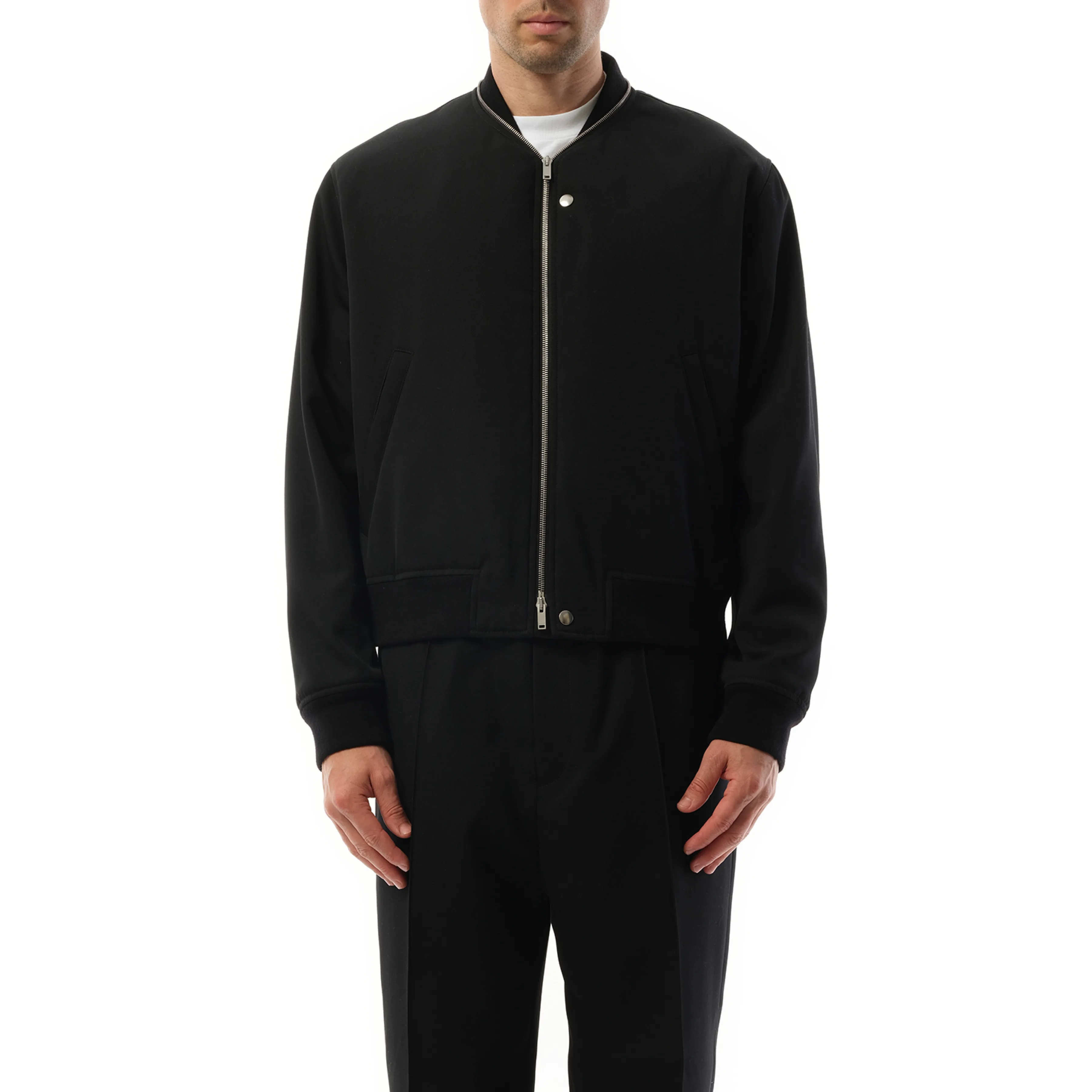 Jil Sander Zip Bomber Jacket in Black sold by MARAIS