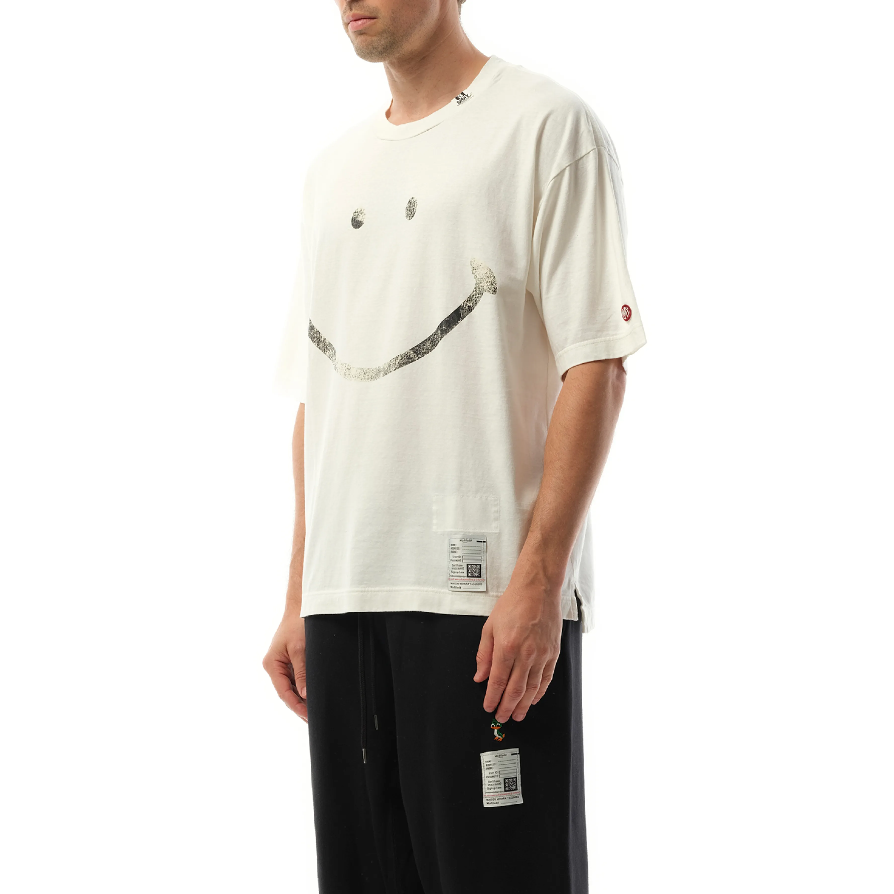 Smily Face Printed T-Shirt in White sold by MARAIS product image thumbnail 5