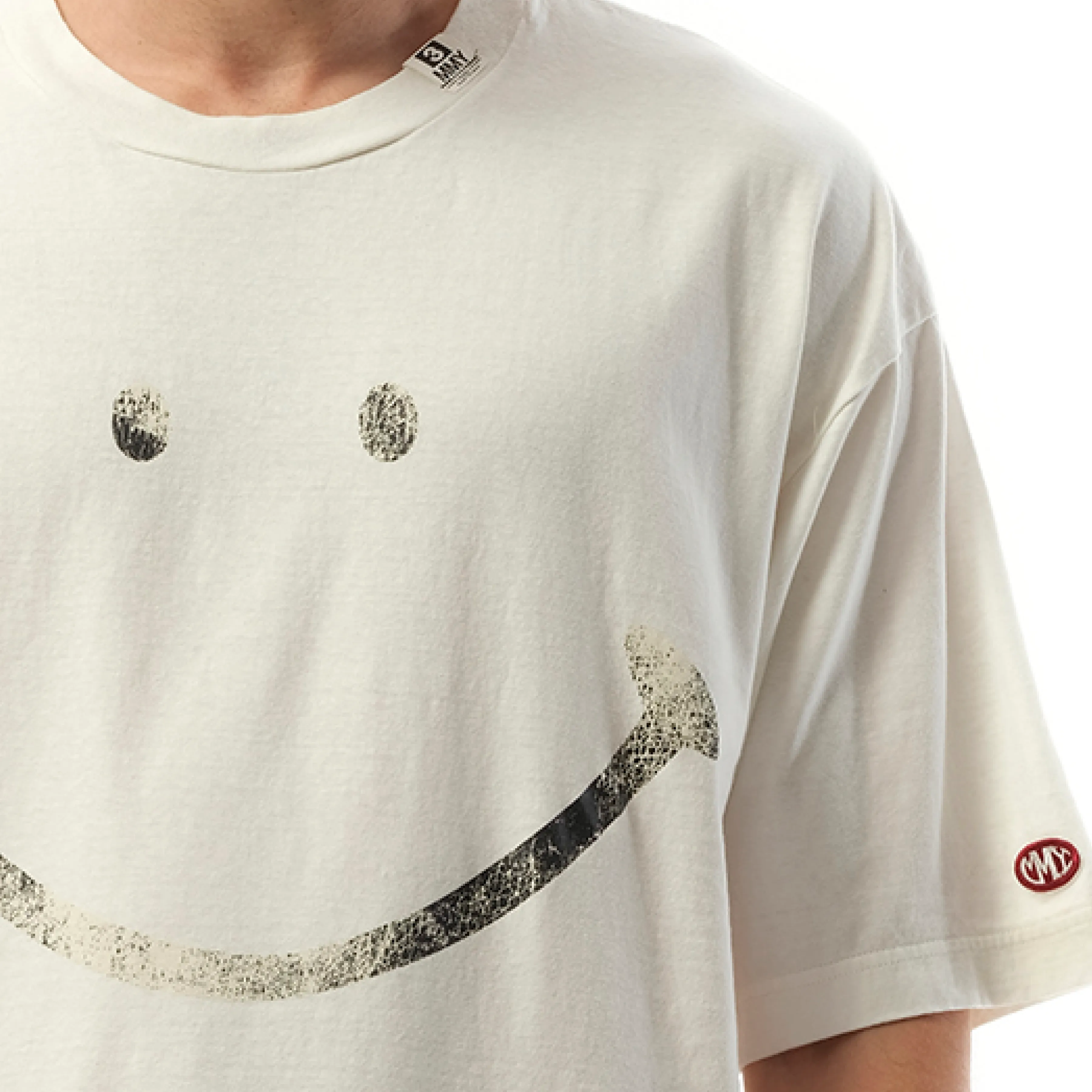 Smily Face Printed T-Shirt in White sold by MARAIS product image thumbnail 3