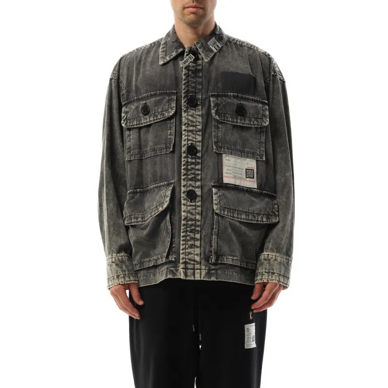 Amateur Sewn Military Shirt in Black sold by MARAIS