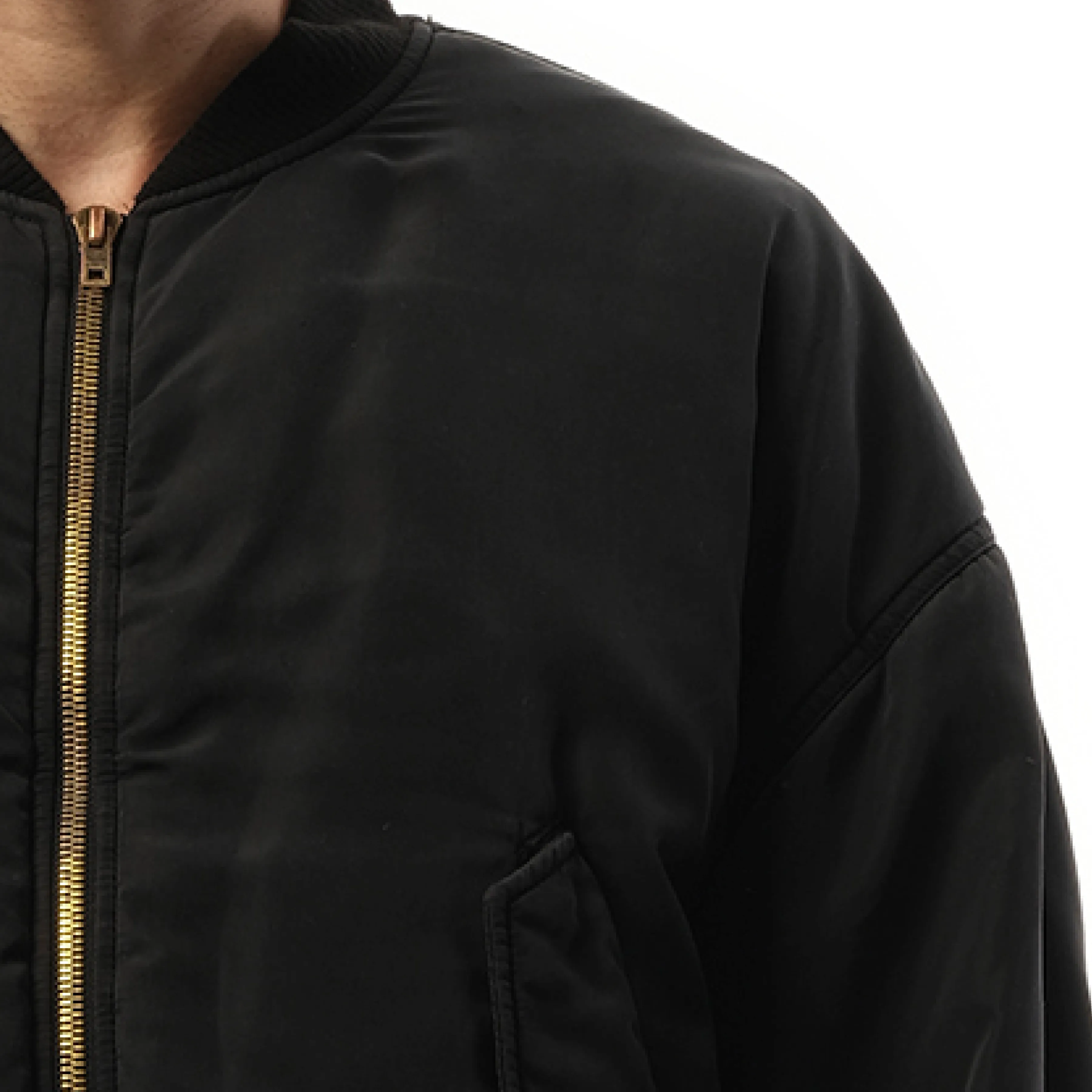 Curved Bomber Jacket in Black sold by MARAIS product image thumbnail 3