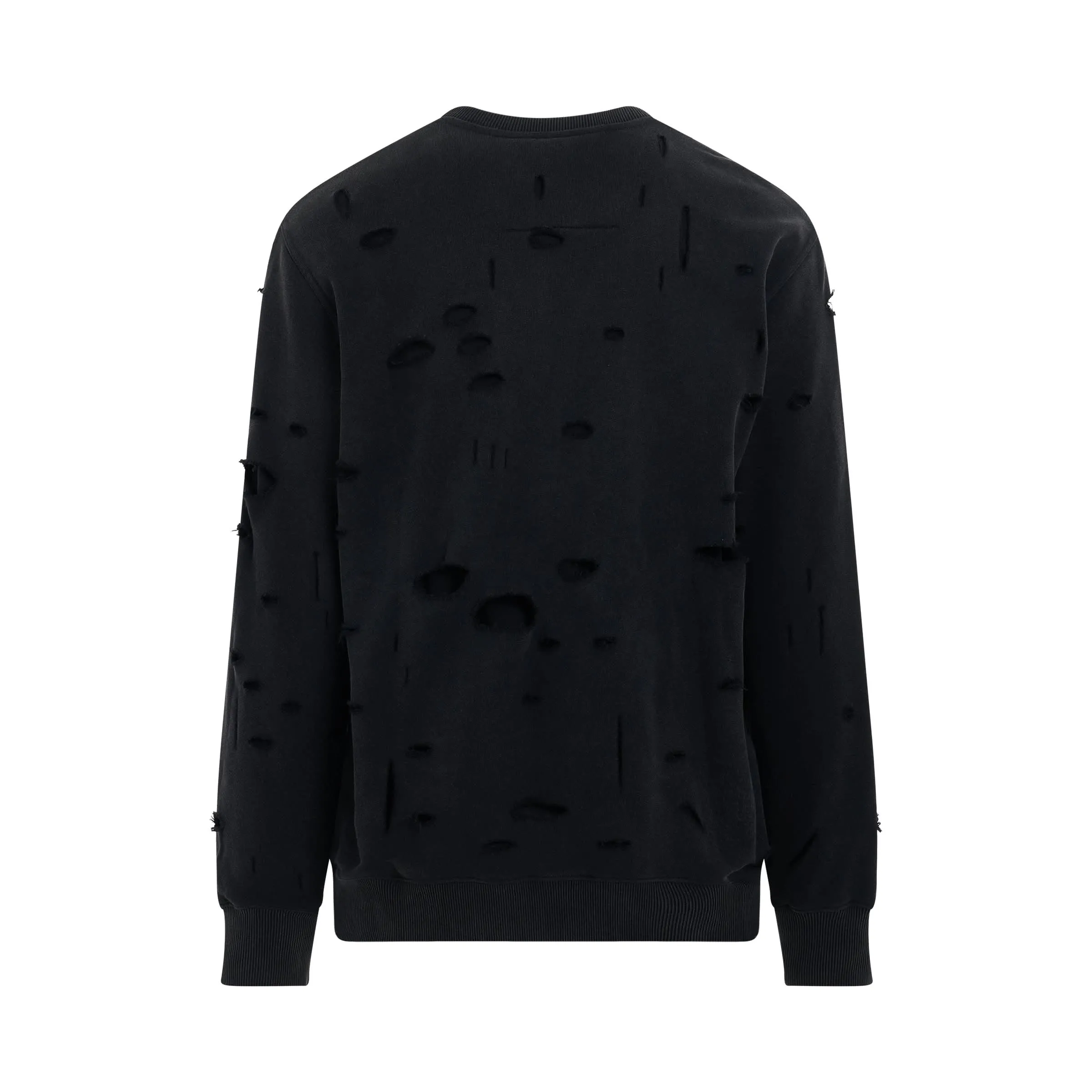 Archetype Sweatshirt with Destroyed Effect in Faded Black sold by MARAIS product image thumbnail 4