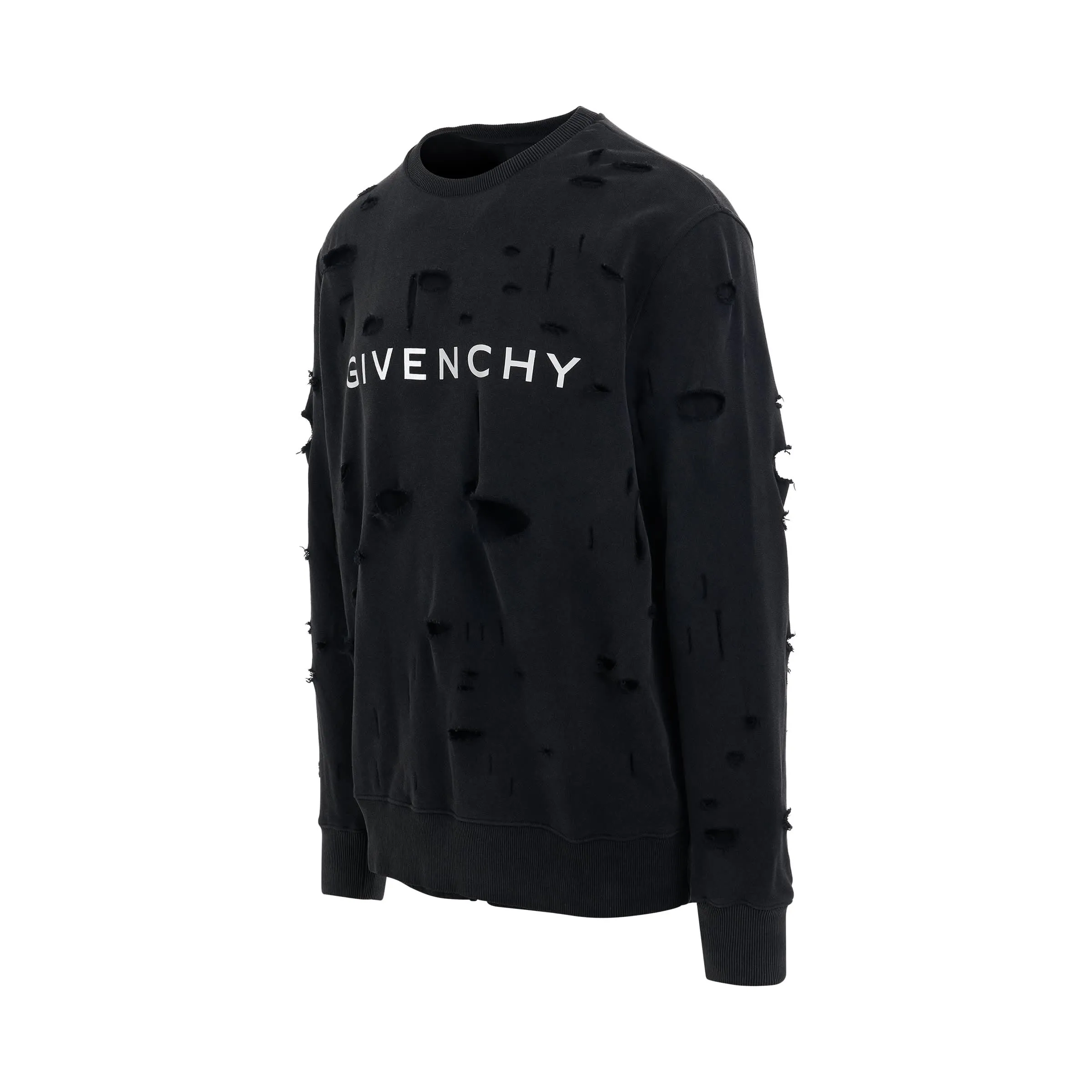 Archetype Sweatshirt with Destroyed Effect in Faded Black sold by MARAIS product image thumbnail 2