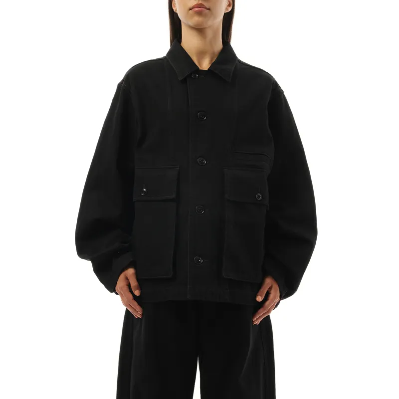 Boxy Denim Jacket in Black made by Lemaire