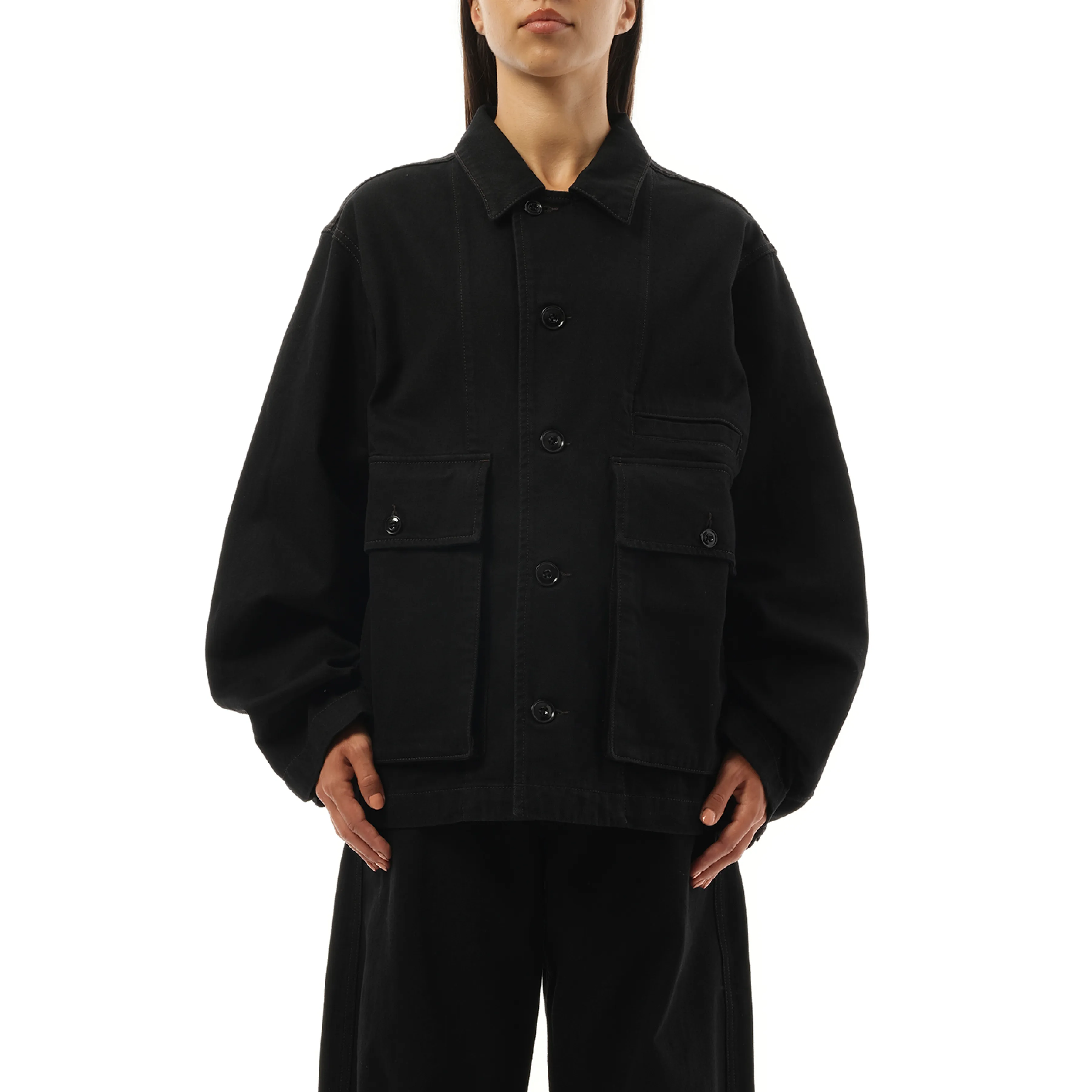 Boxy Denim Jacket in Black sold by MARAIS