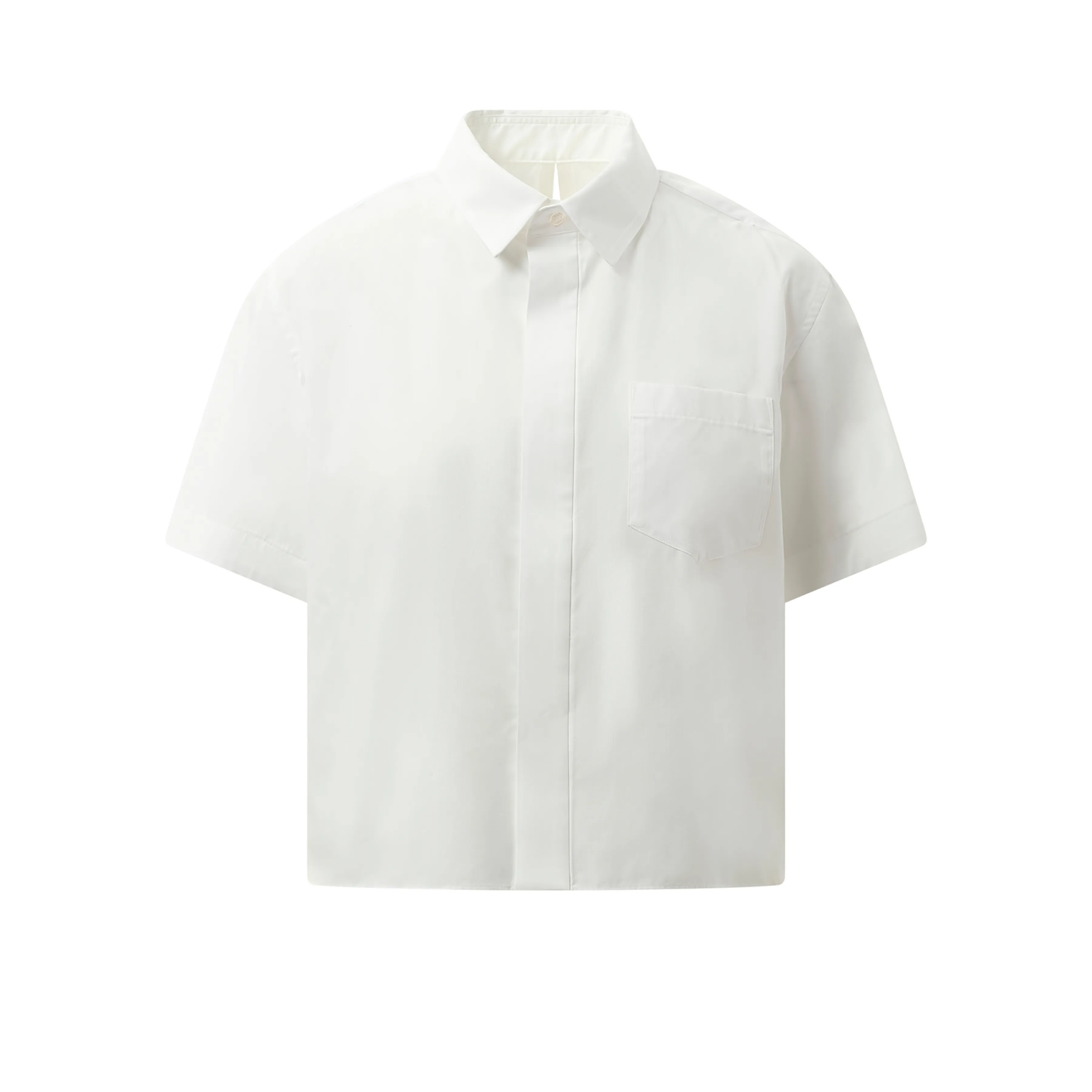Short-sleeve Cotton Poplin Shirt in Off White sold by MARAIS product image thumbnail 2