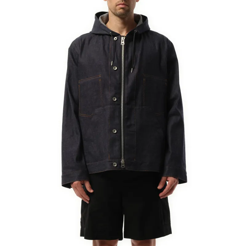 Denim Hoodie in Indigo sold by MARAIS