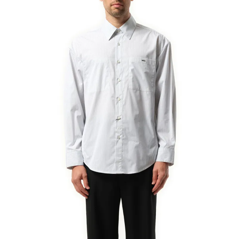 Stripe Double Pocket Shirt in Blue sold by MARAIS