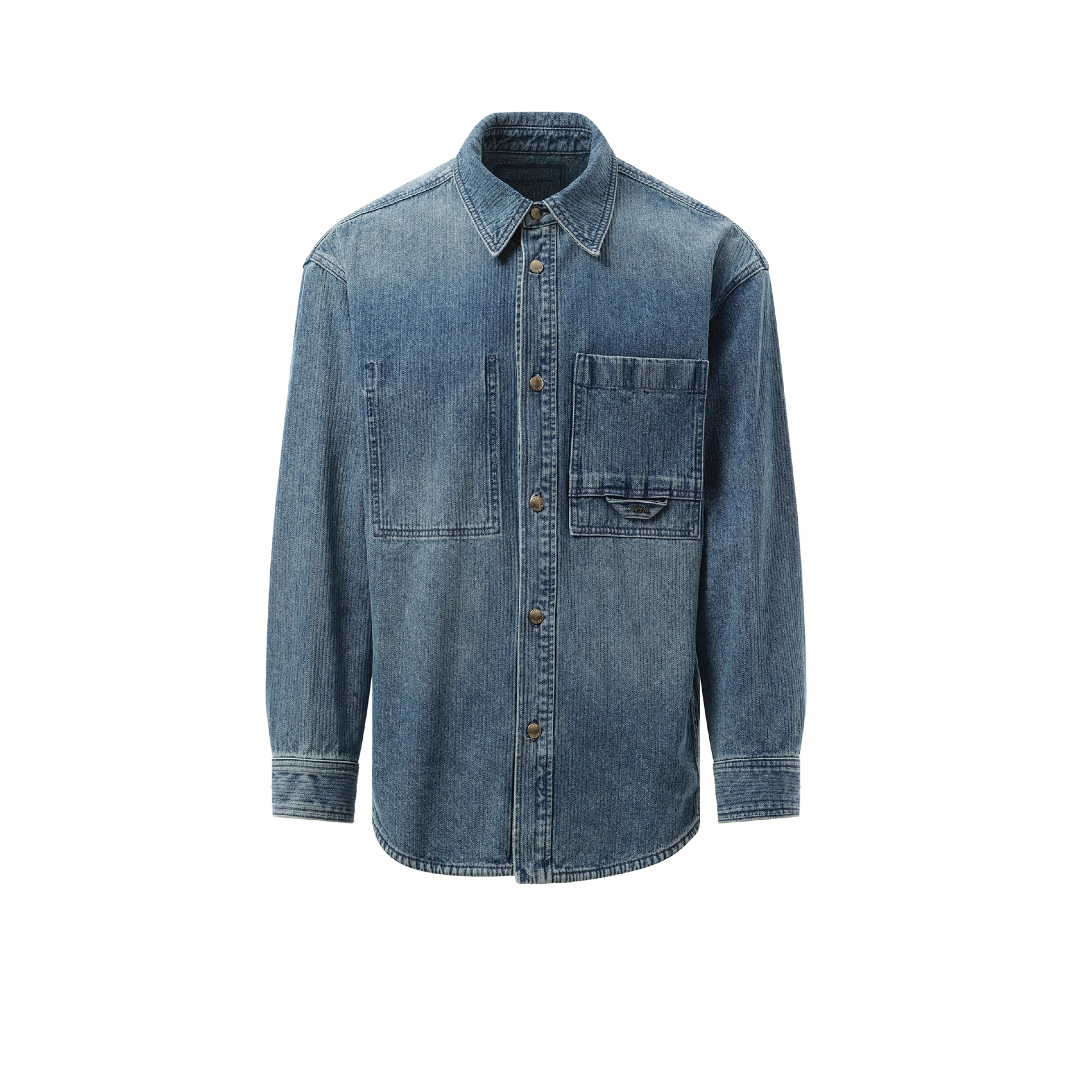 Logo Denim Shirt in Blue sold by MARAIS product image thumbnail 2